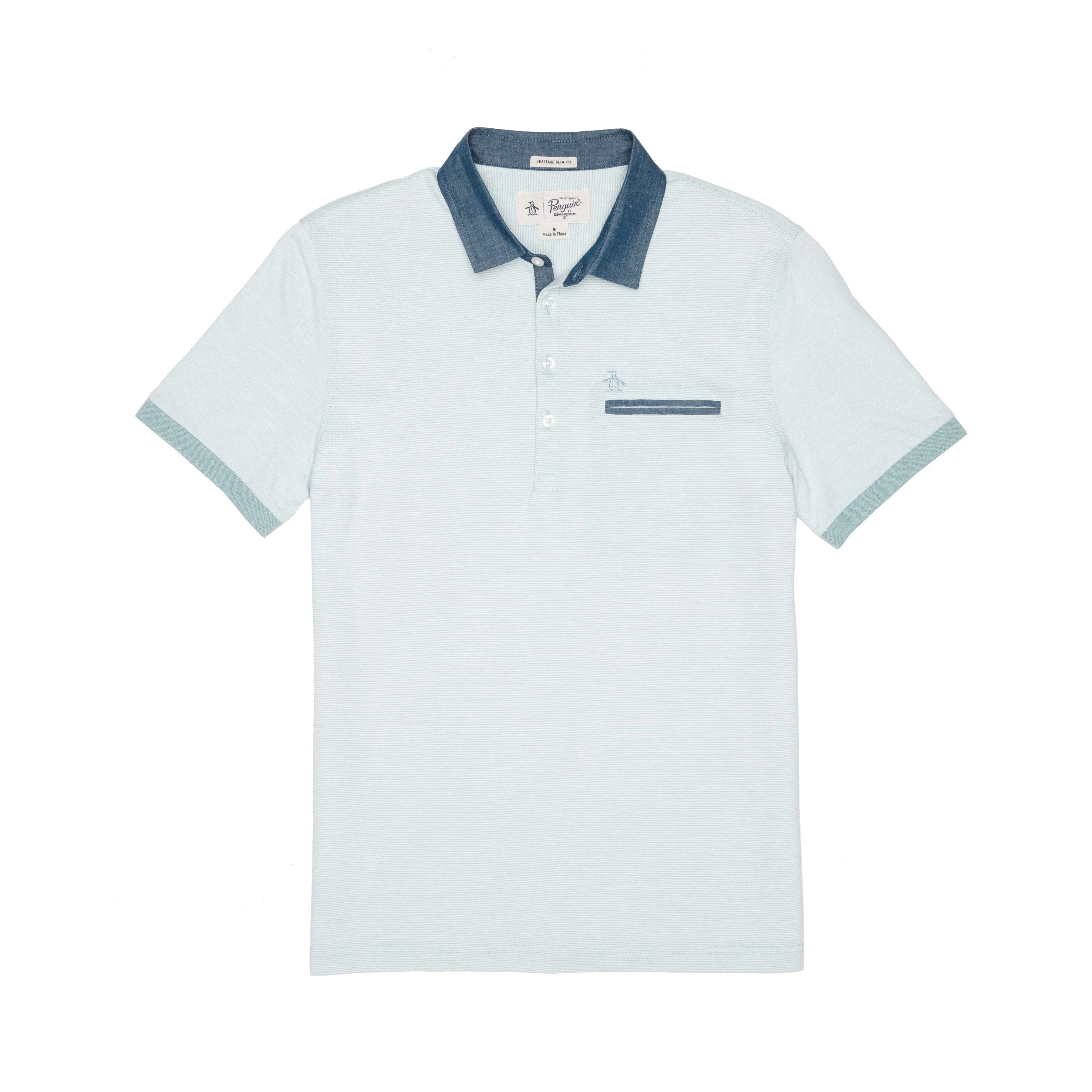 Stripe Chambray Collar Polo sold by Original Penguin product image thumbnail 3