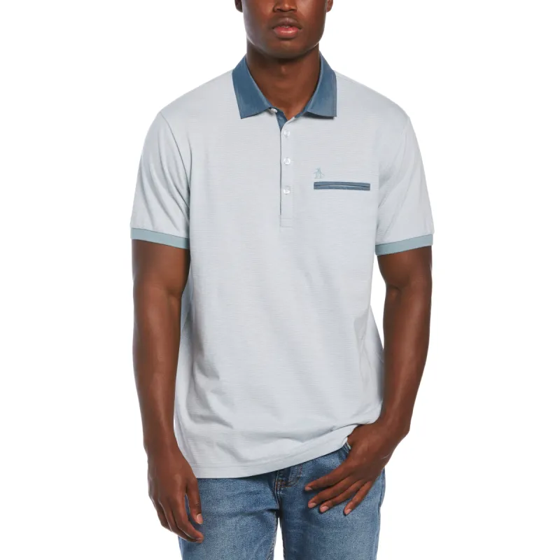 Stripe Chambray Collar Polo sold by Original Penguin