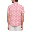 Delave Linen Geometric Palm Print Shirt sold by Original Penguin