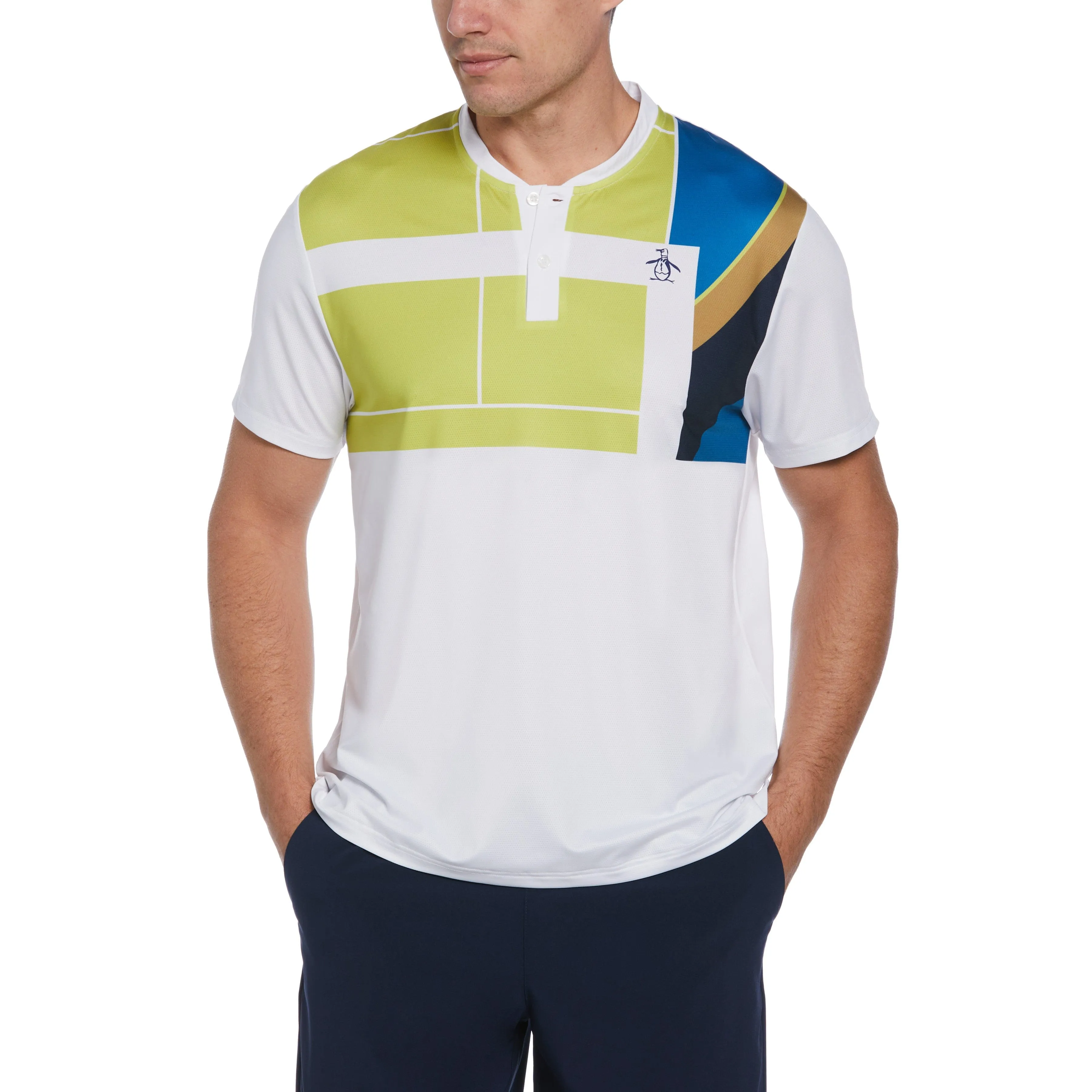 Abstract Printed Henley Shirt sold by Original Penguin