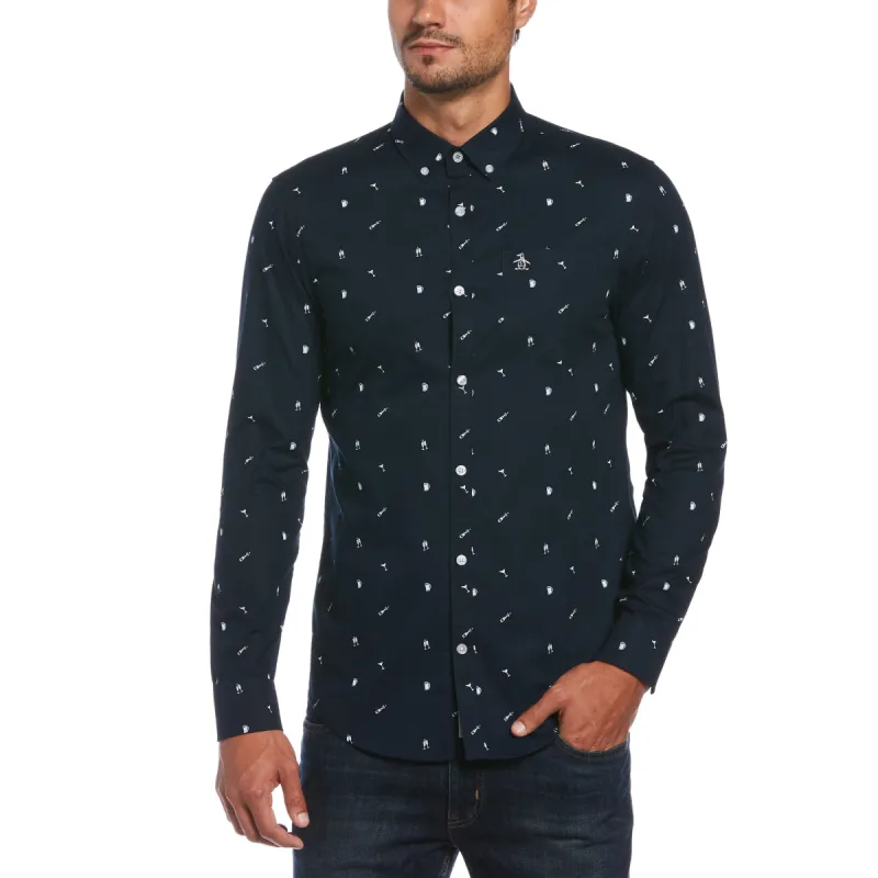 Ditsy Drinks Poplin Shirt sold by Original Penguin