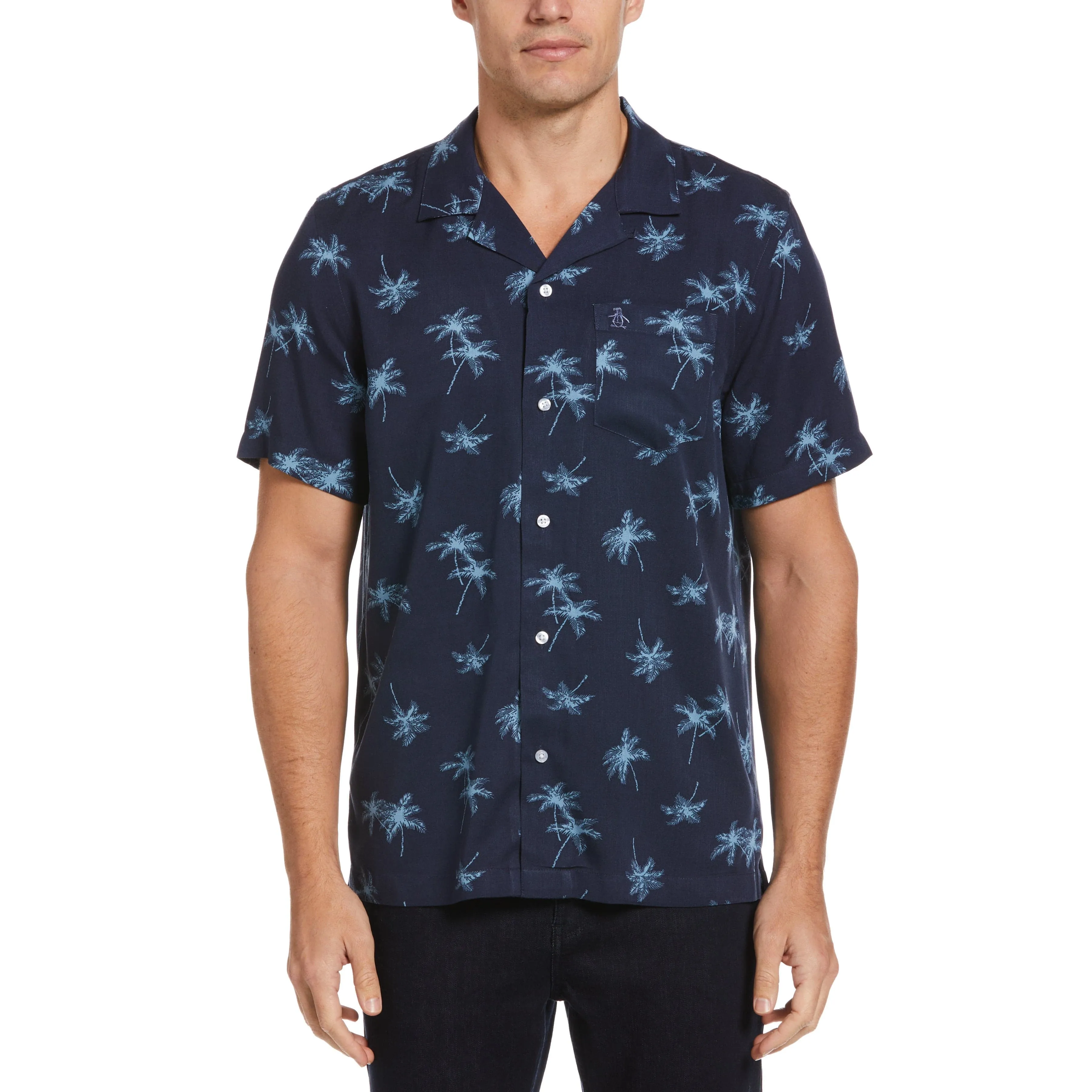 Palm Print Camp Collar Shirt sold by Original Penguin