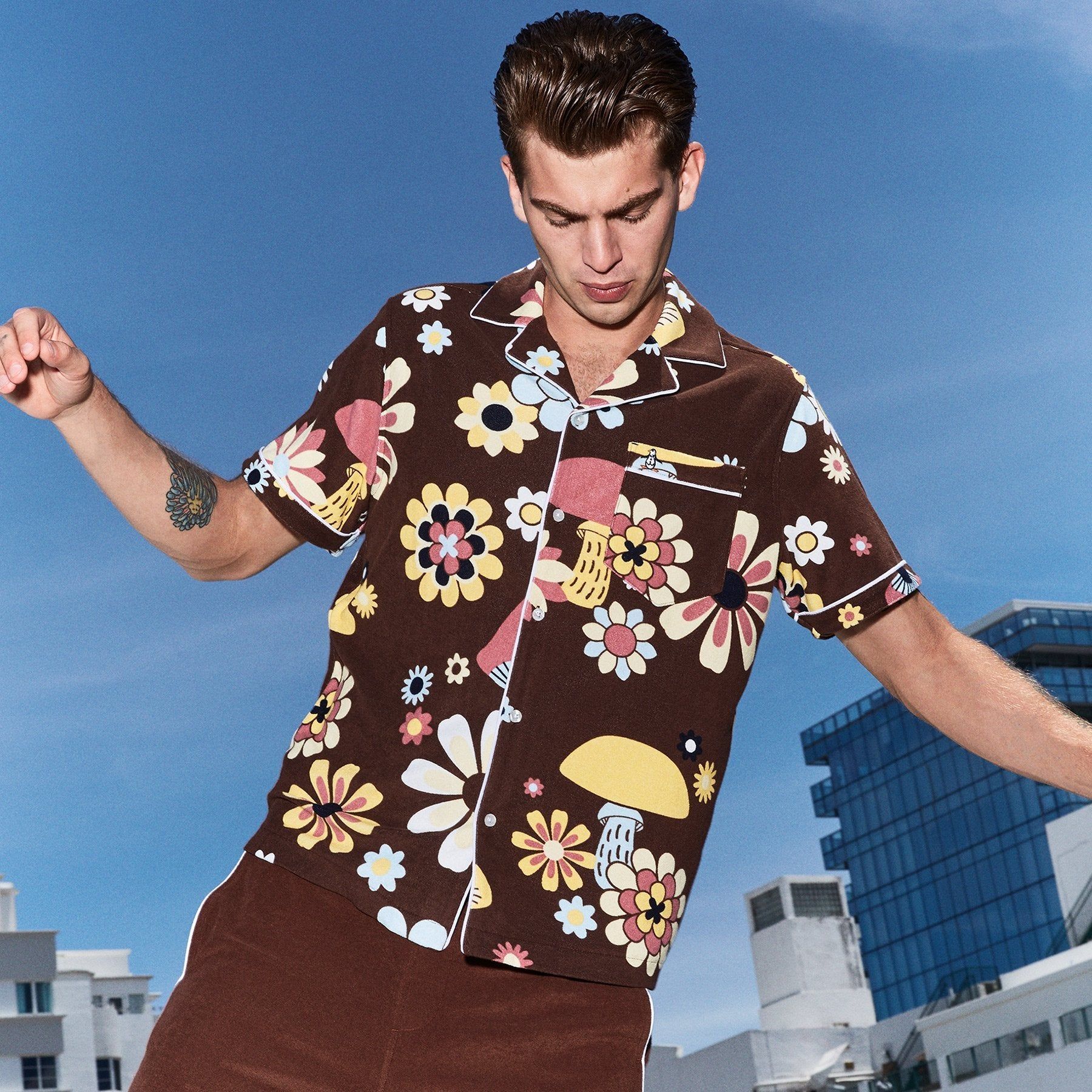 Floral Print Terry Cloth Shirt sold by Original Penguin product image thumbnail 3