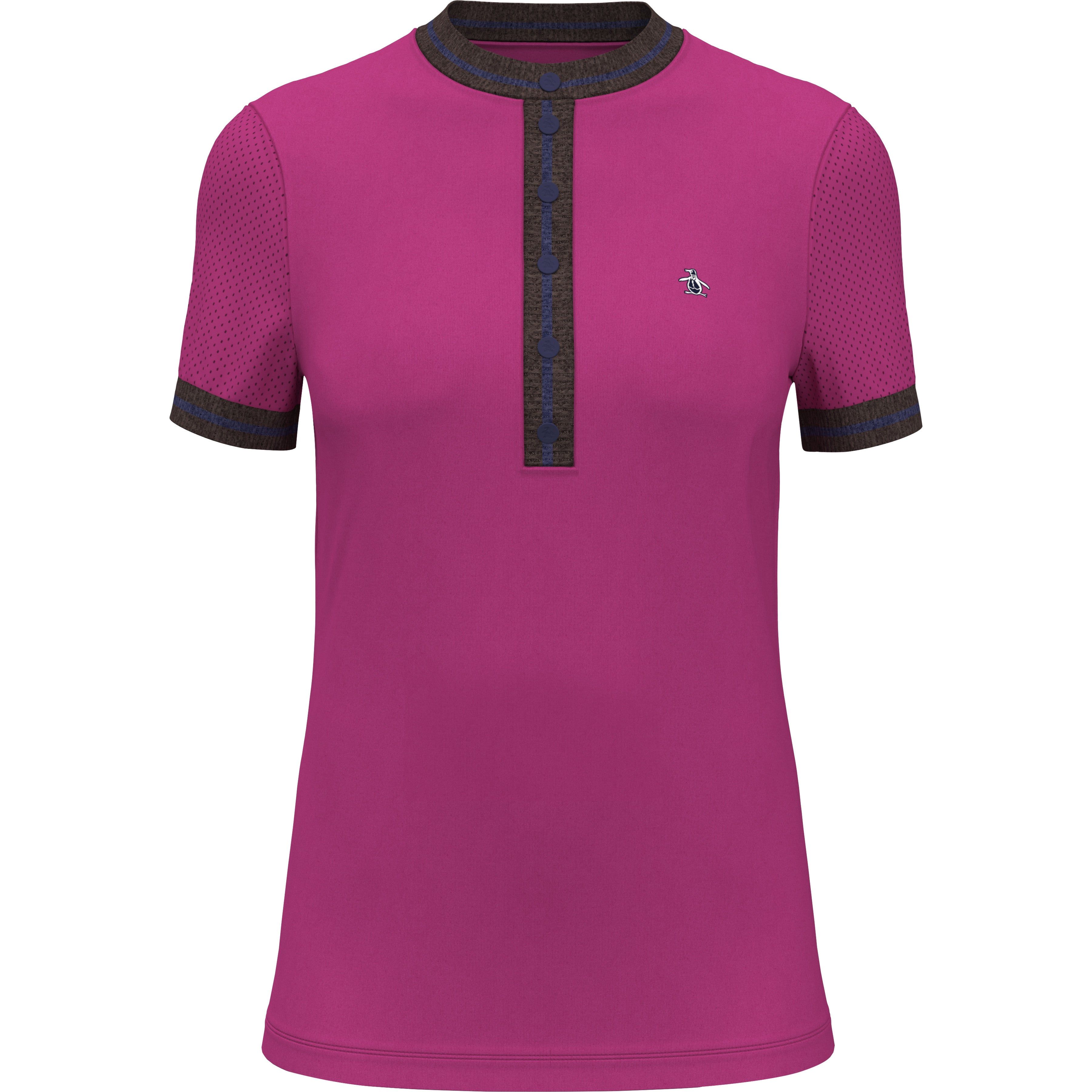 Women's Stripe Rib Collar Golf Shirt sold by Original Penguin