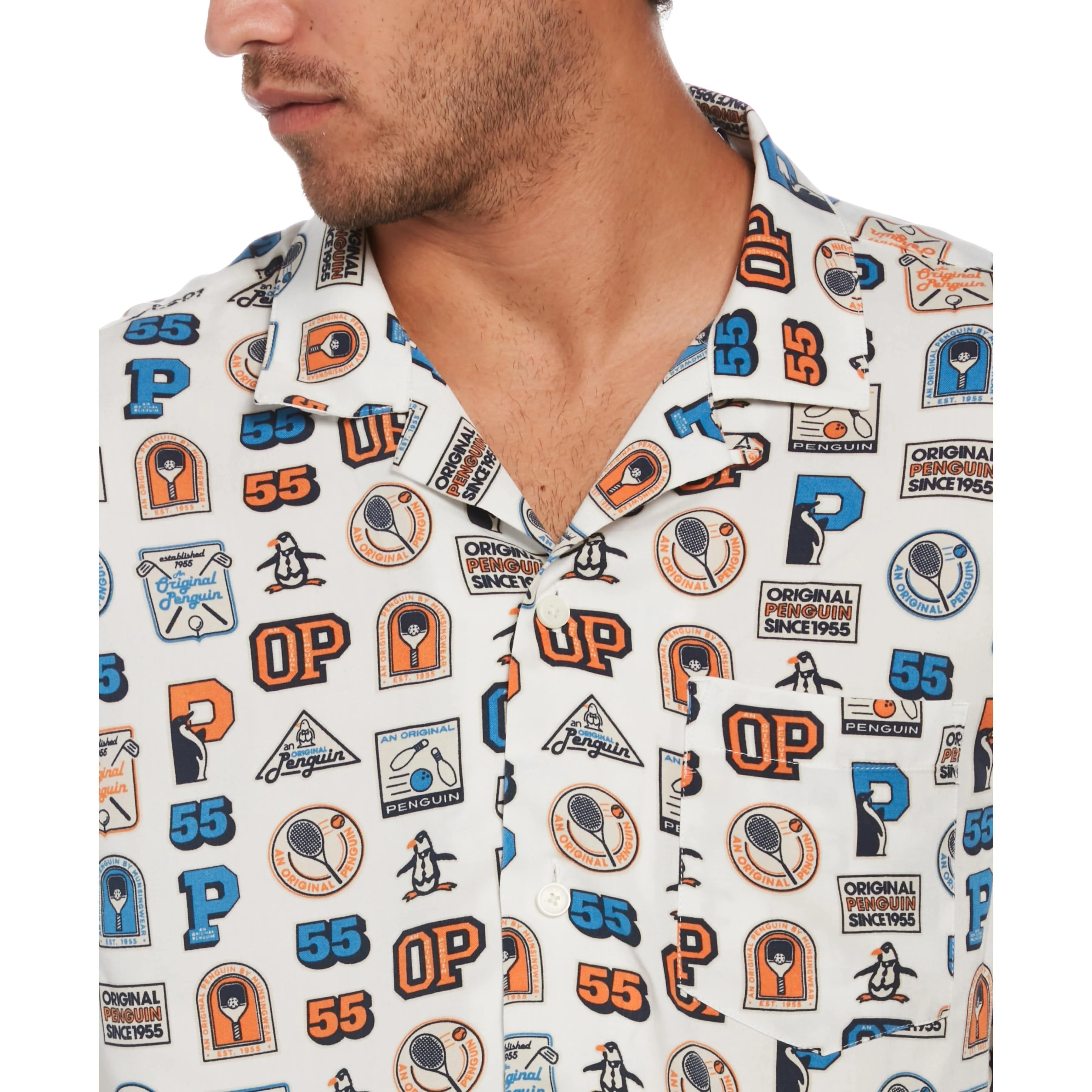 Ecovero™ All Over Collegiate Print Shirt sold by Original Penguin product image thumbnail 3