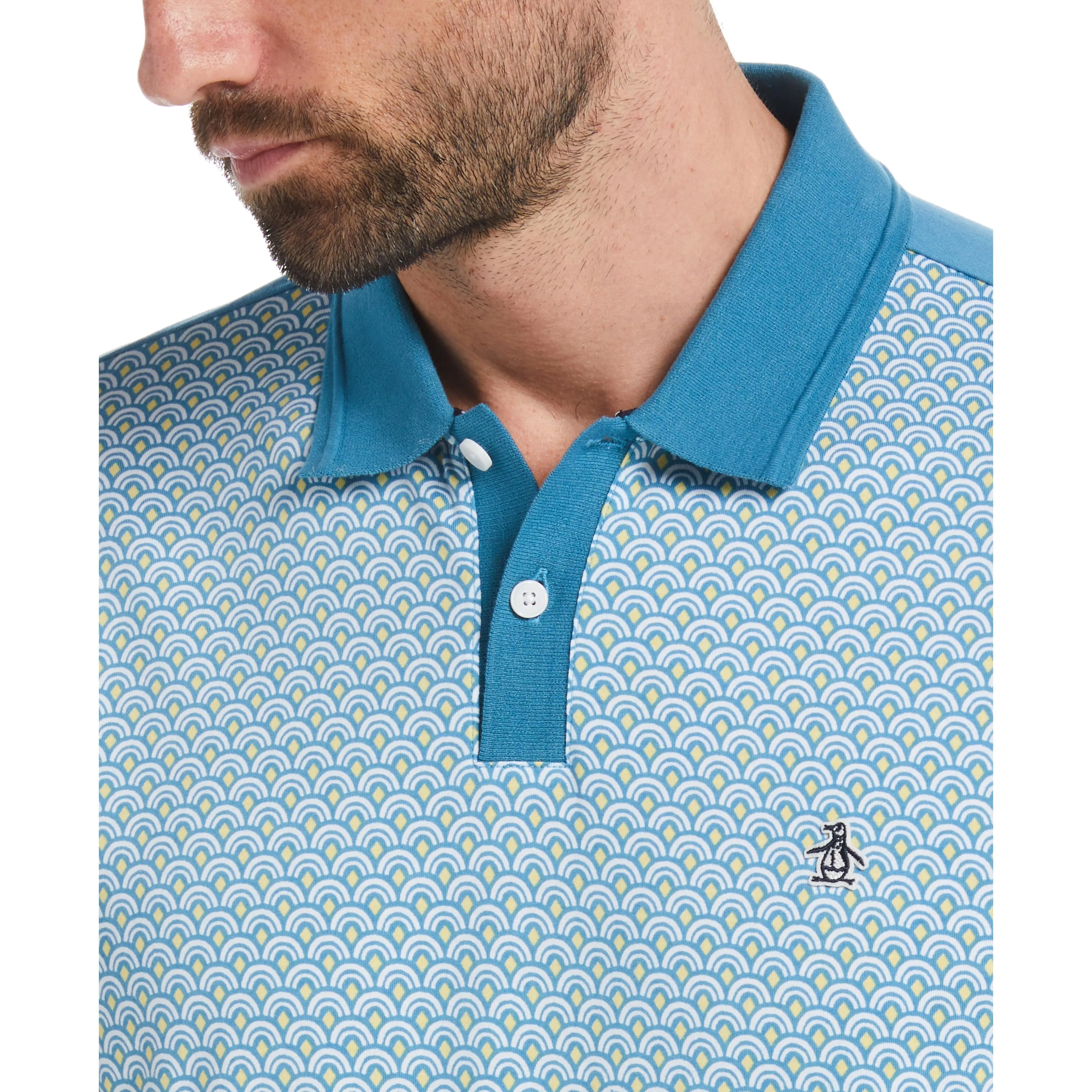 Cotton Jersey Geo Print Front Polo sold by Original Penguin product image thumbnail 3