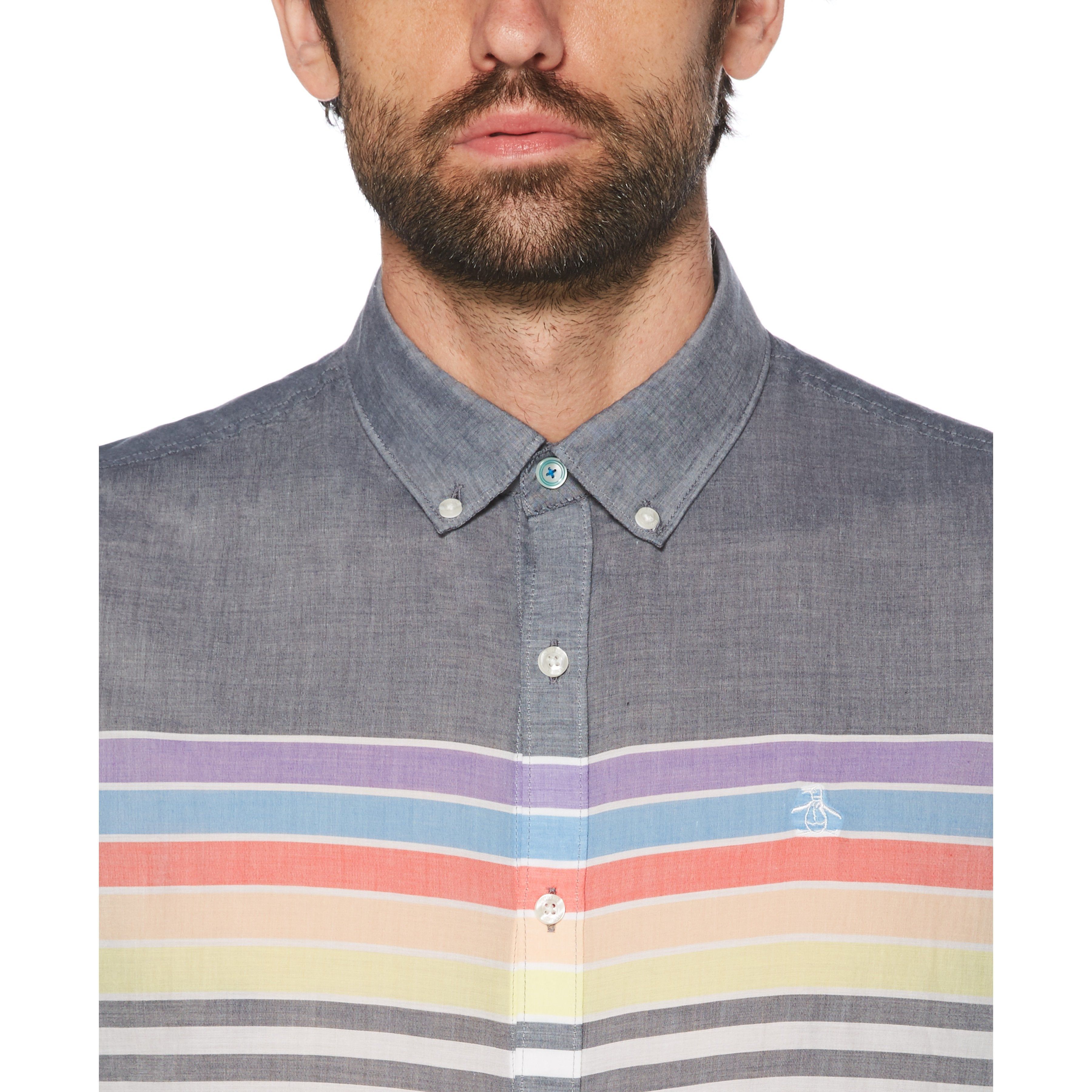 Engineered Stripe Rainbow Shirt sold by Original Penguin product image thumbnail 3