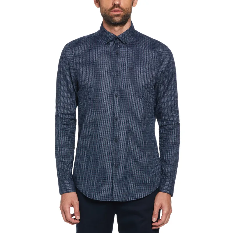 Ecovero™ Oxford Basket Weave Print Shirt sold by Original Penguin