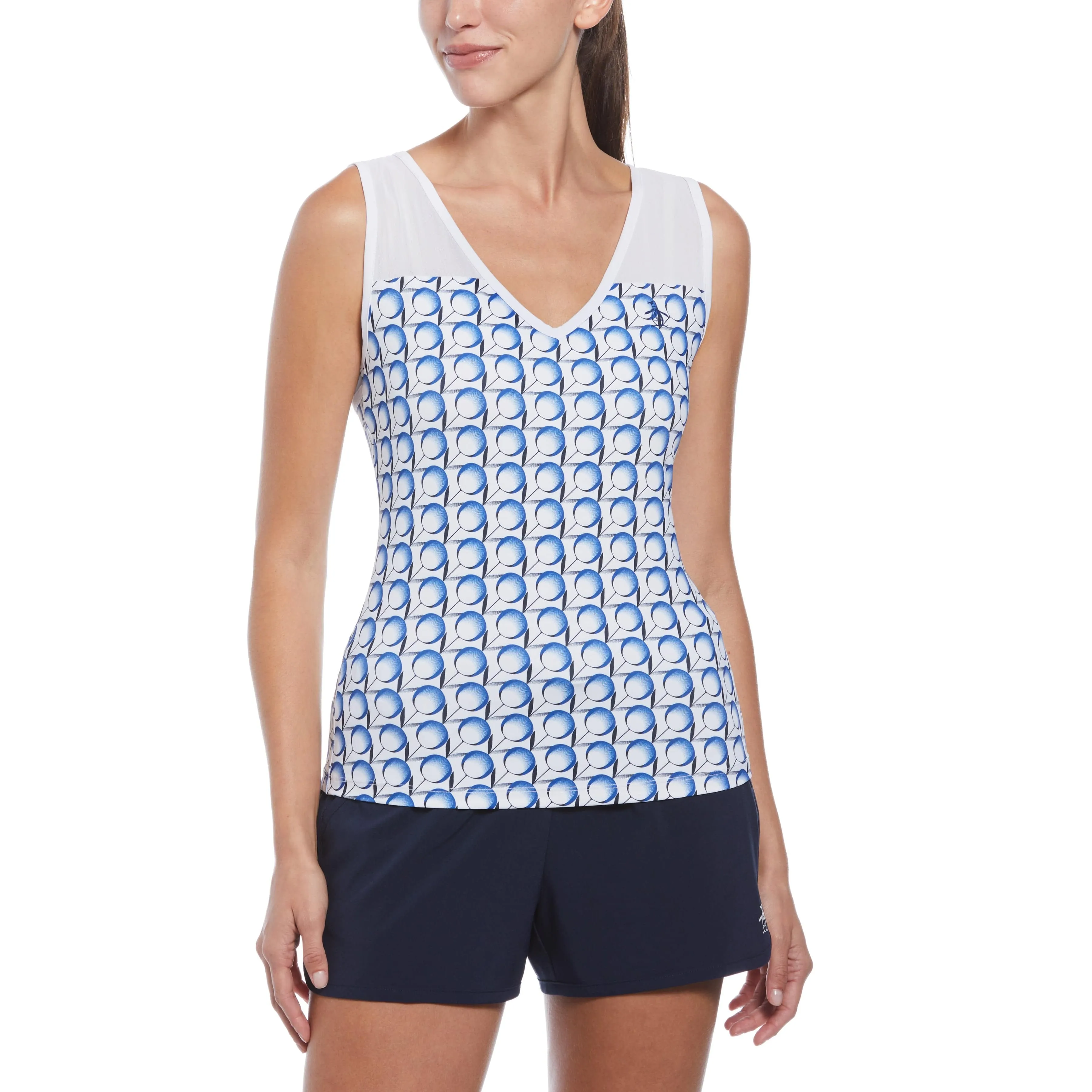 Women's Tennis Print V-Neck Tank Top sold by Original Penguin