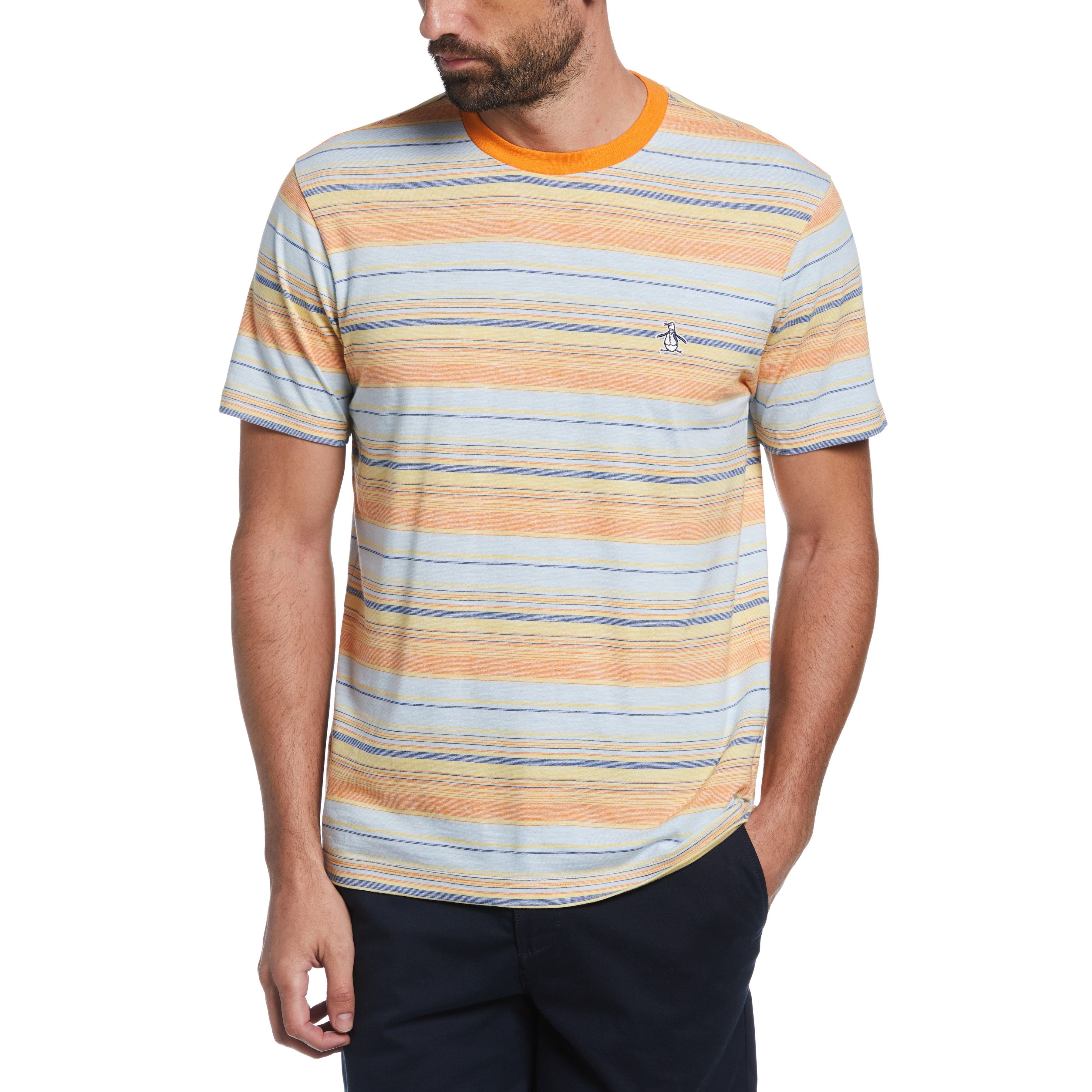 Slub Engineered Stripe Tee sold by Original Penguin