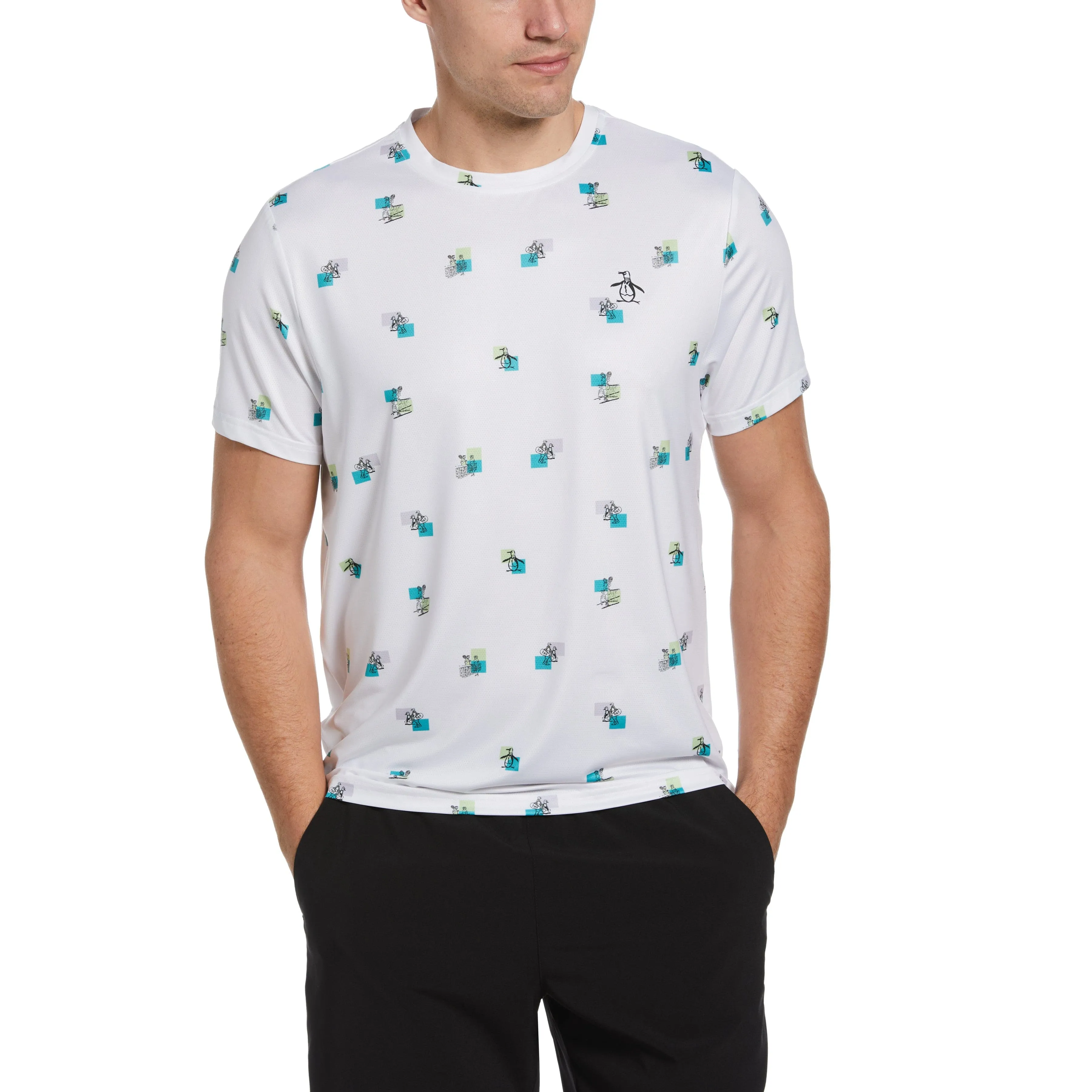 Performance Heritage Print Tennis Tee sold by Original Penguin