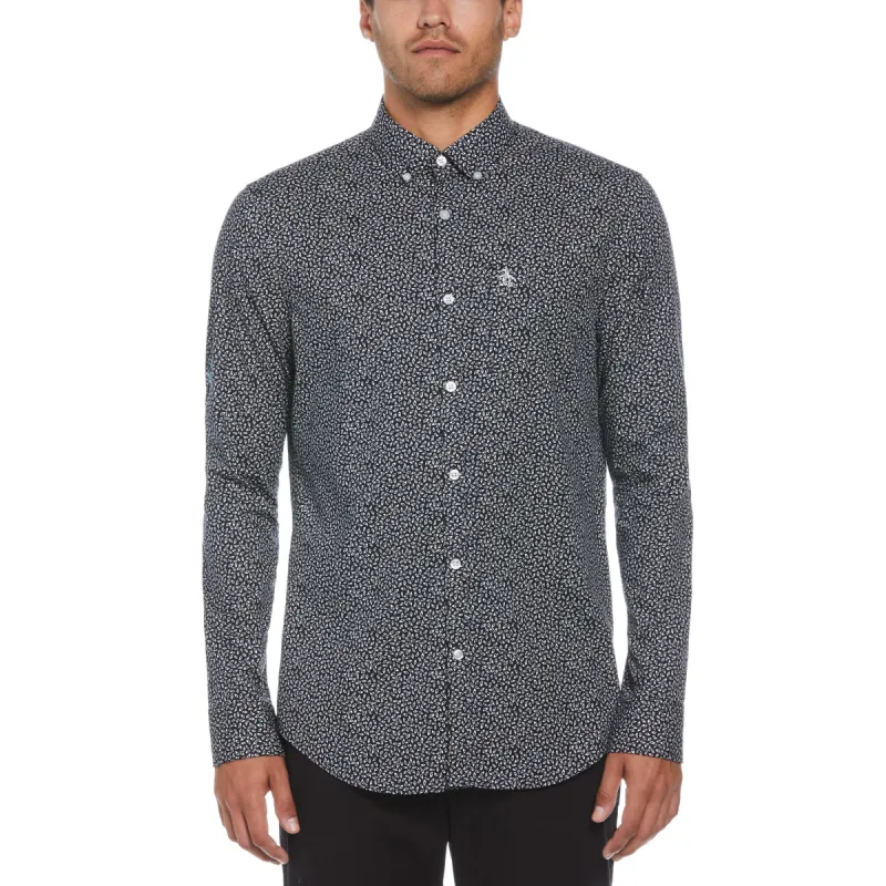 Poplin Ditsy Leaf Print Shirt sold by Original Penguin