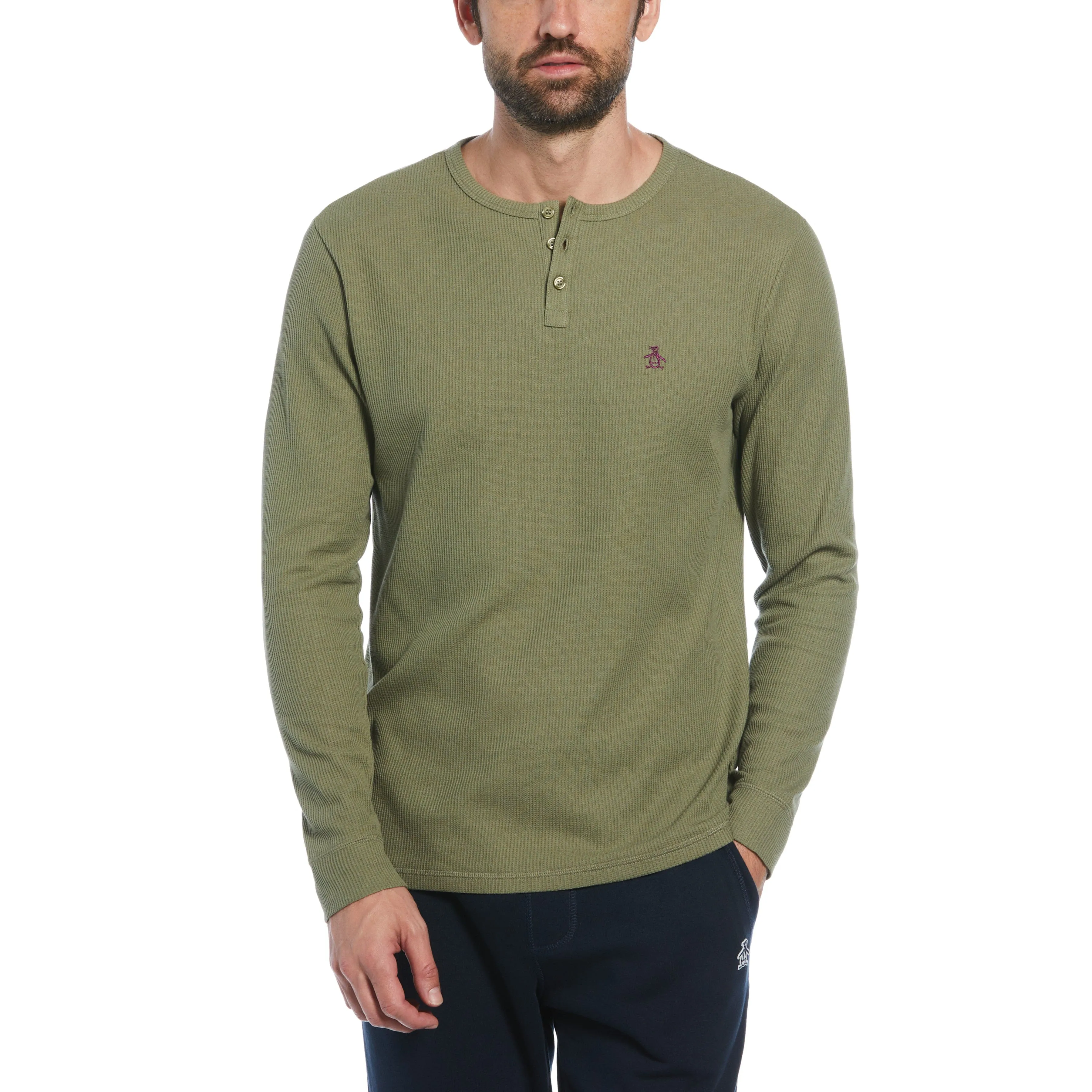 Long Sleeve Waffle Henley sold by Original Penguin