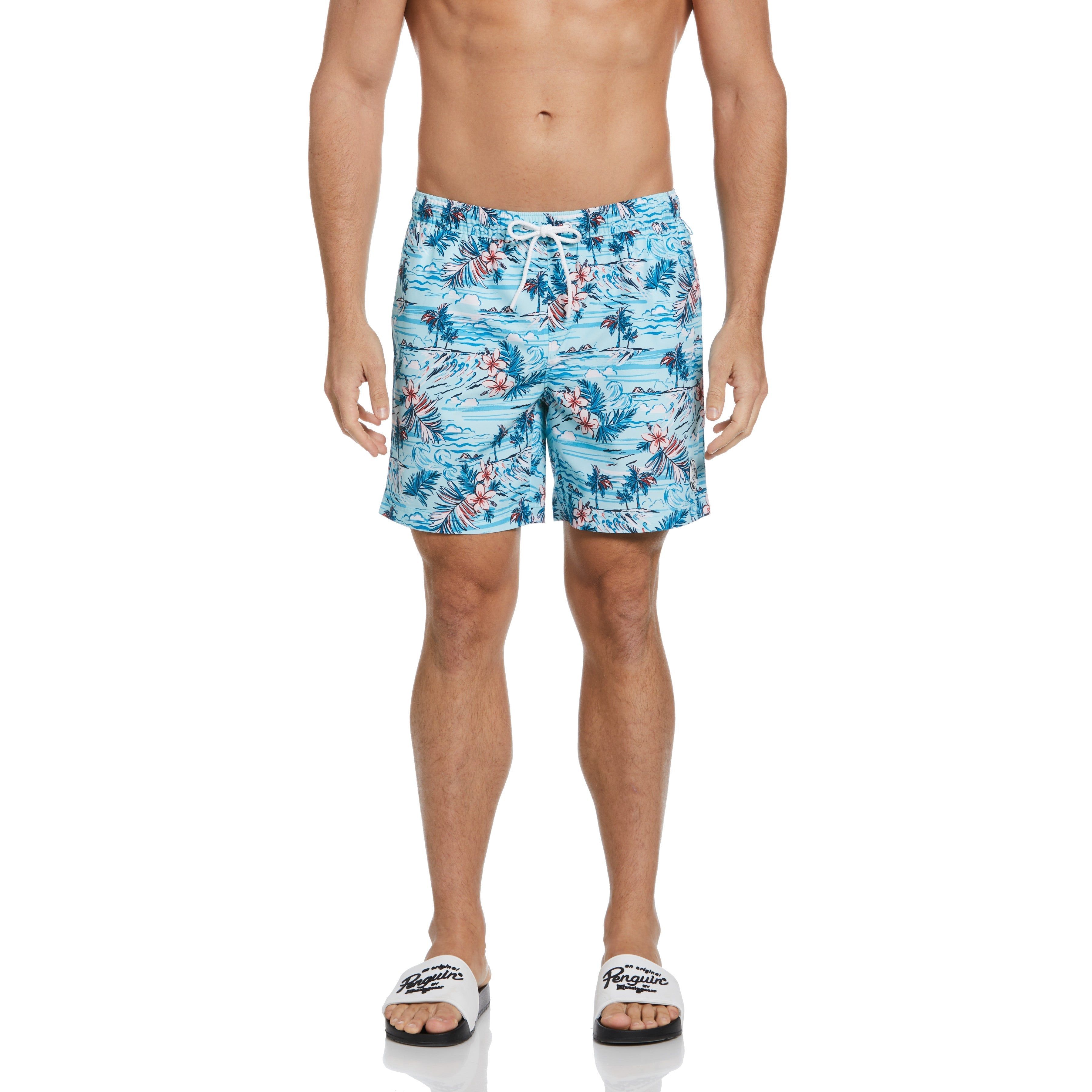 Tropical Florals Print Swim Short sold by Original Penguin