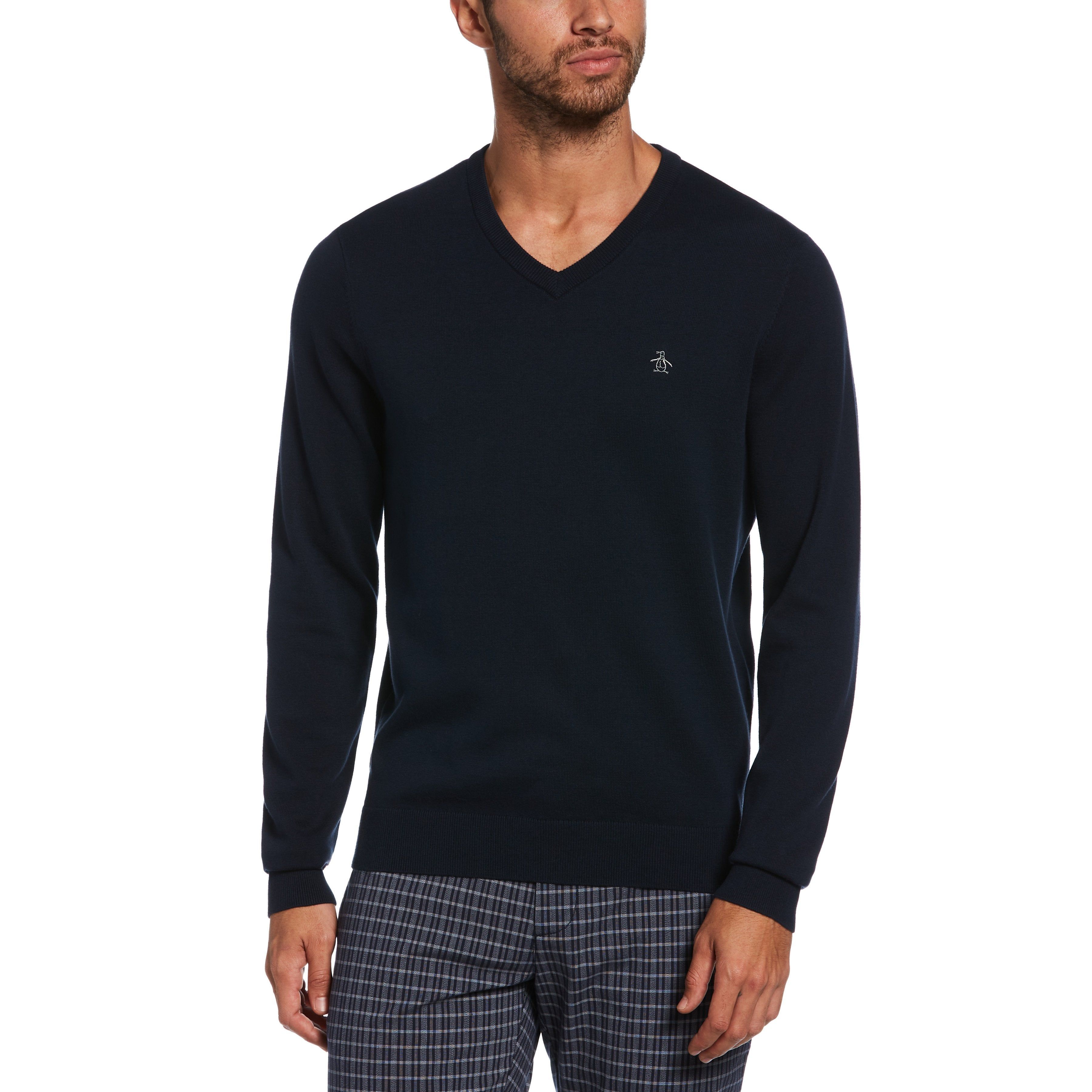 Combed Cotton V-Neck Sweater sold by Original Penguin