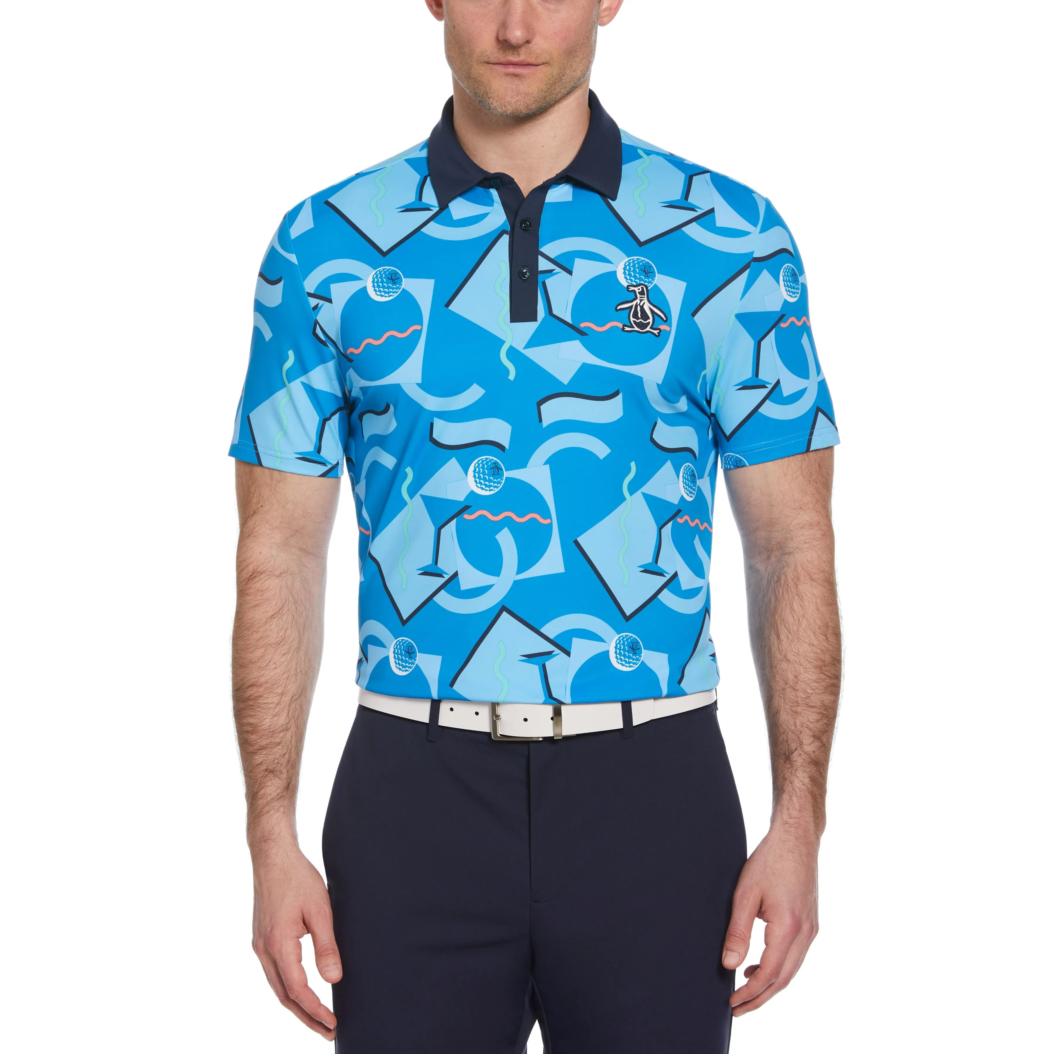 Abstract 80's Print Golf Polo sold by Original Penguin