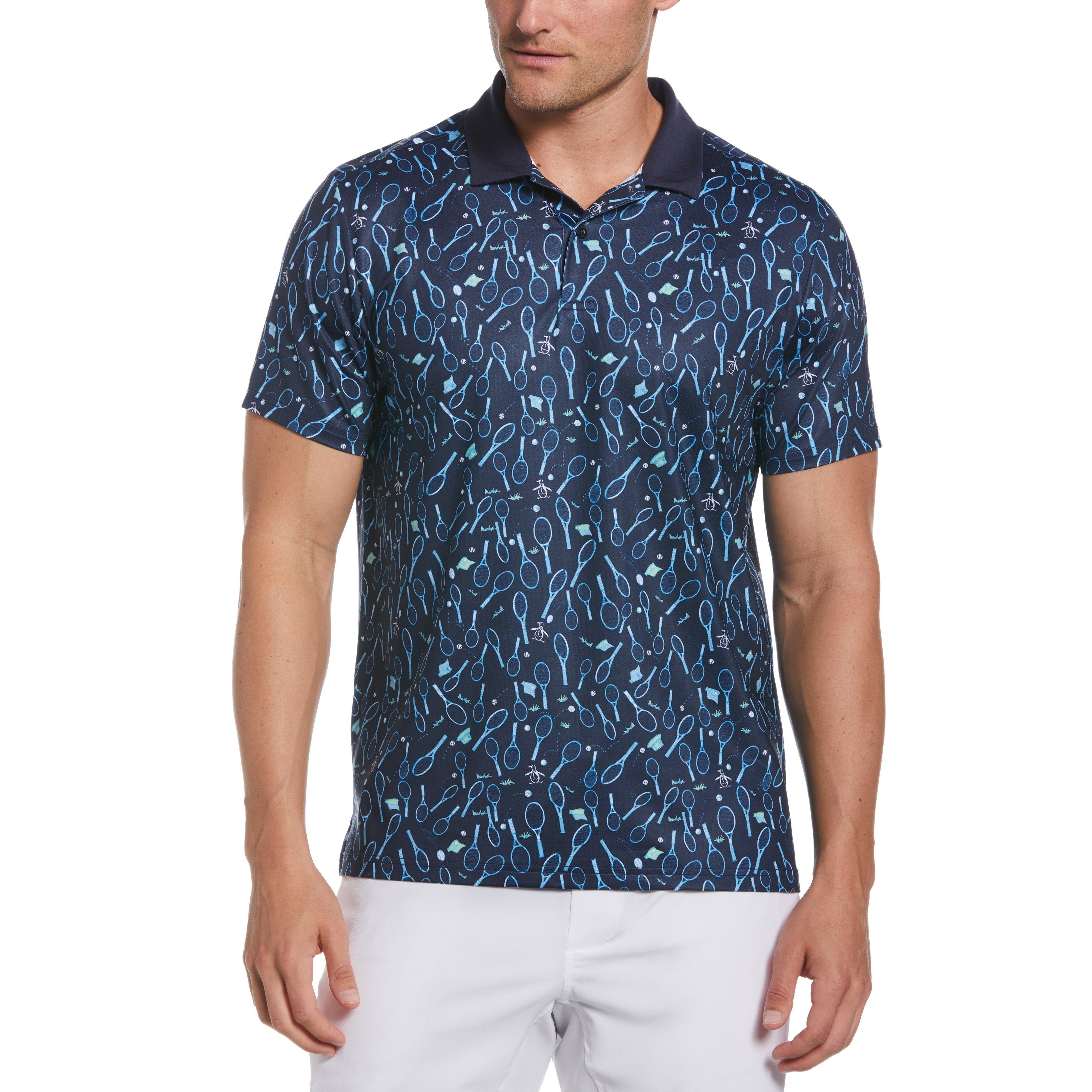 Performance Racquet Print Tennis Polo sold by Original Penguin