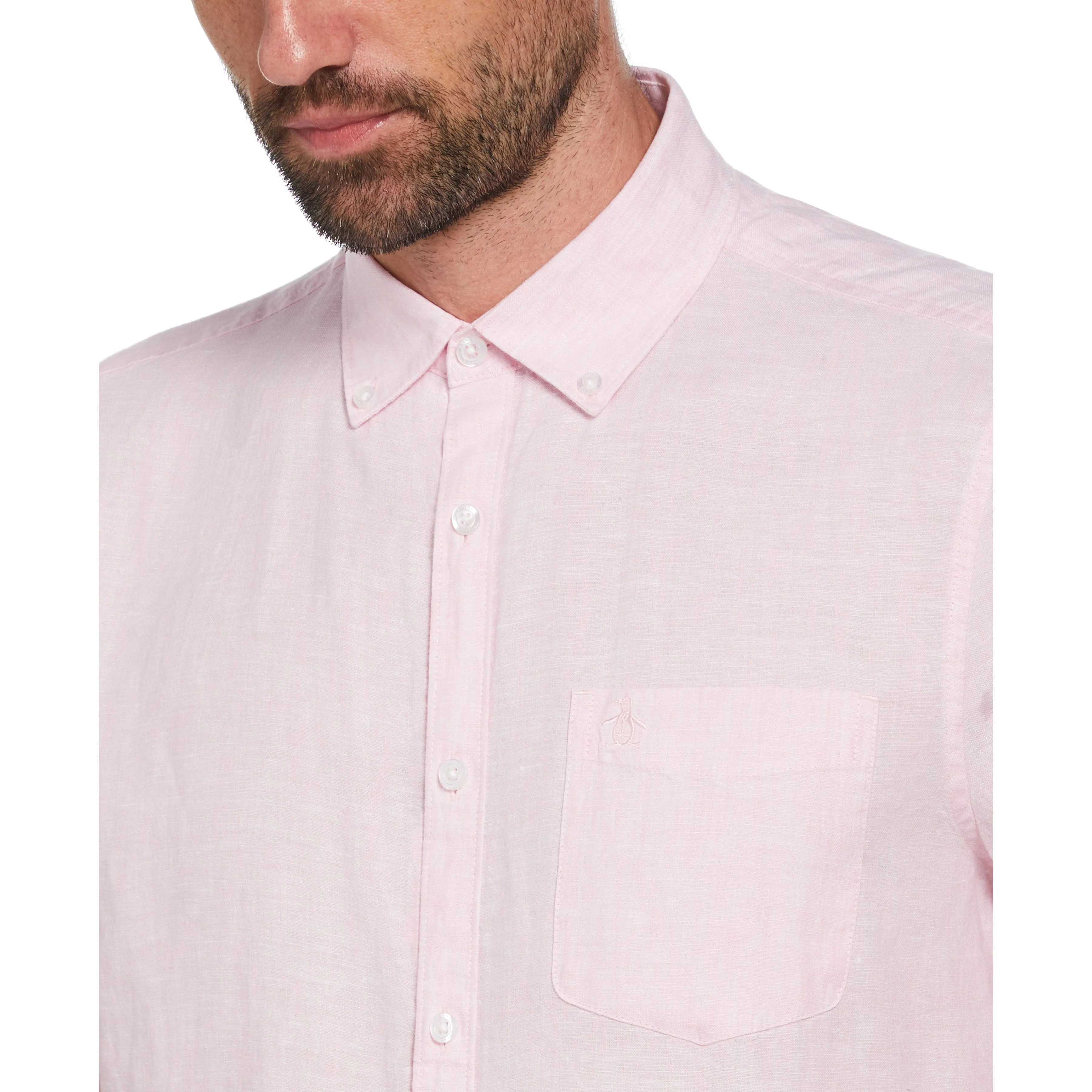 Short Sleeve Washed Linen Shirt sold by Original Penguin product image thumbnail 3