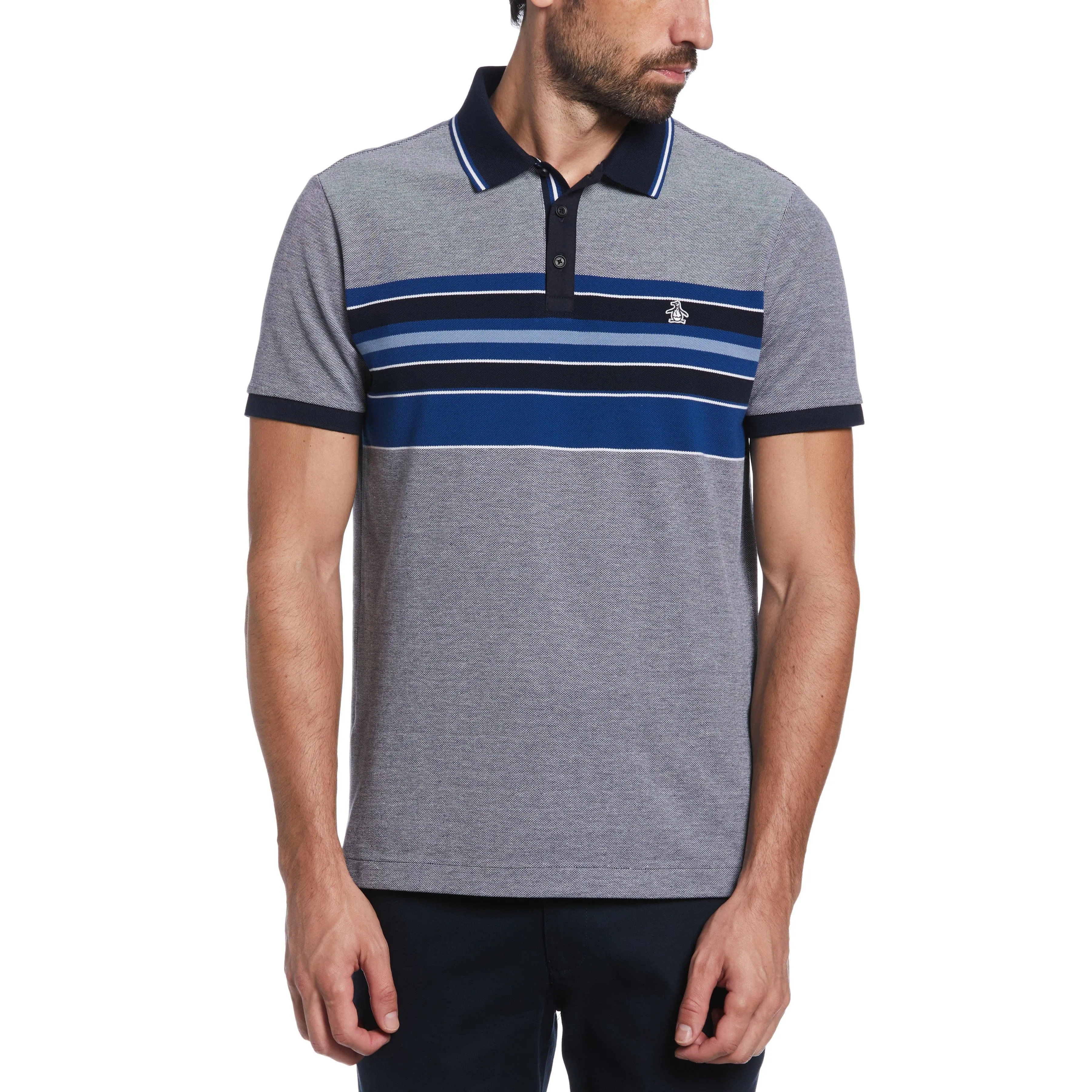 Engineered Stripe Birdseye Pique Polo sold by Original Penguin
