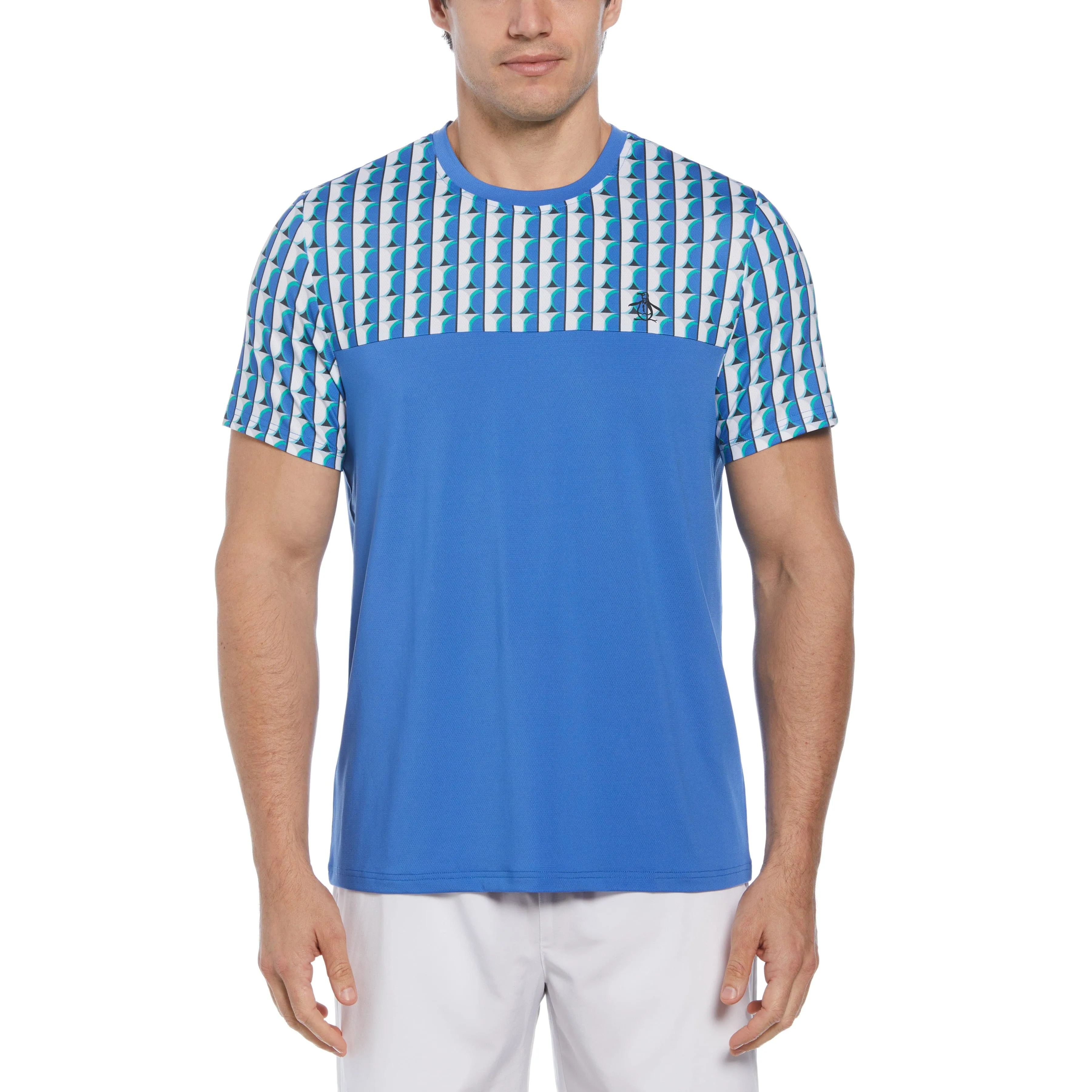 Geo Print Performance Tennis Tee sold by Original Penguin