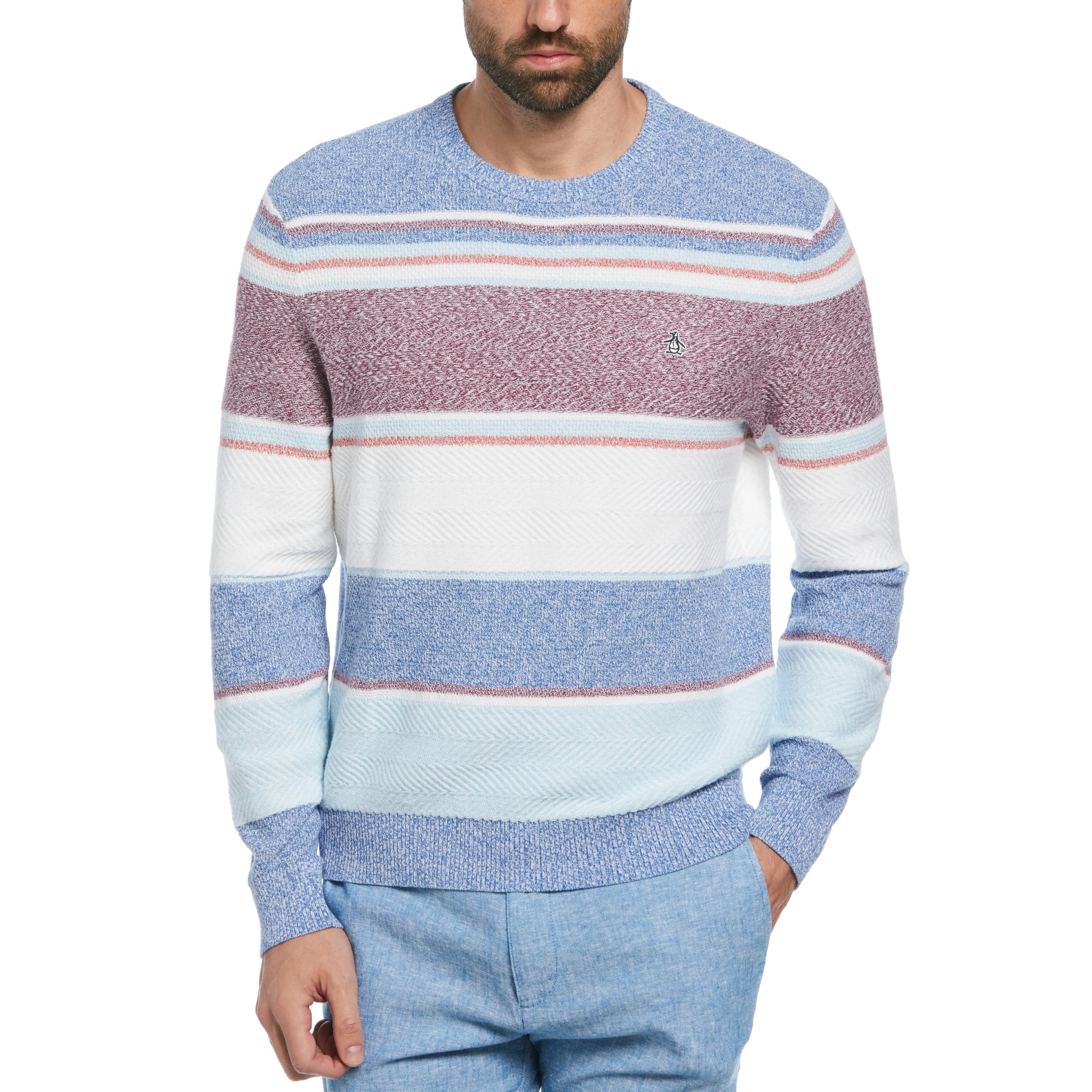 Novelty Stripe Crew Neck Sweater sold by Original Penguin
