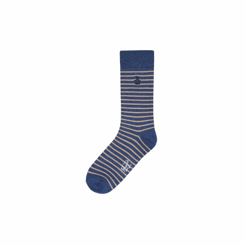 Dress Indigo Striped Marl Print Sock sold by Original Penguin