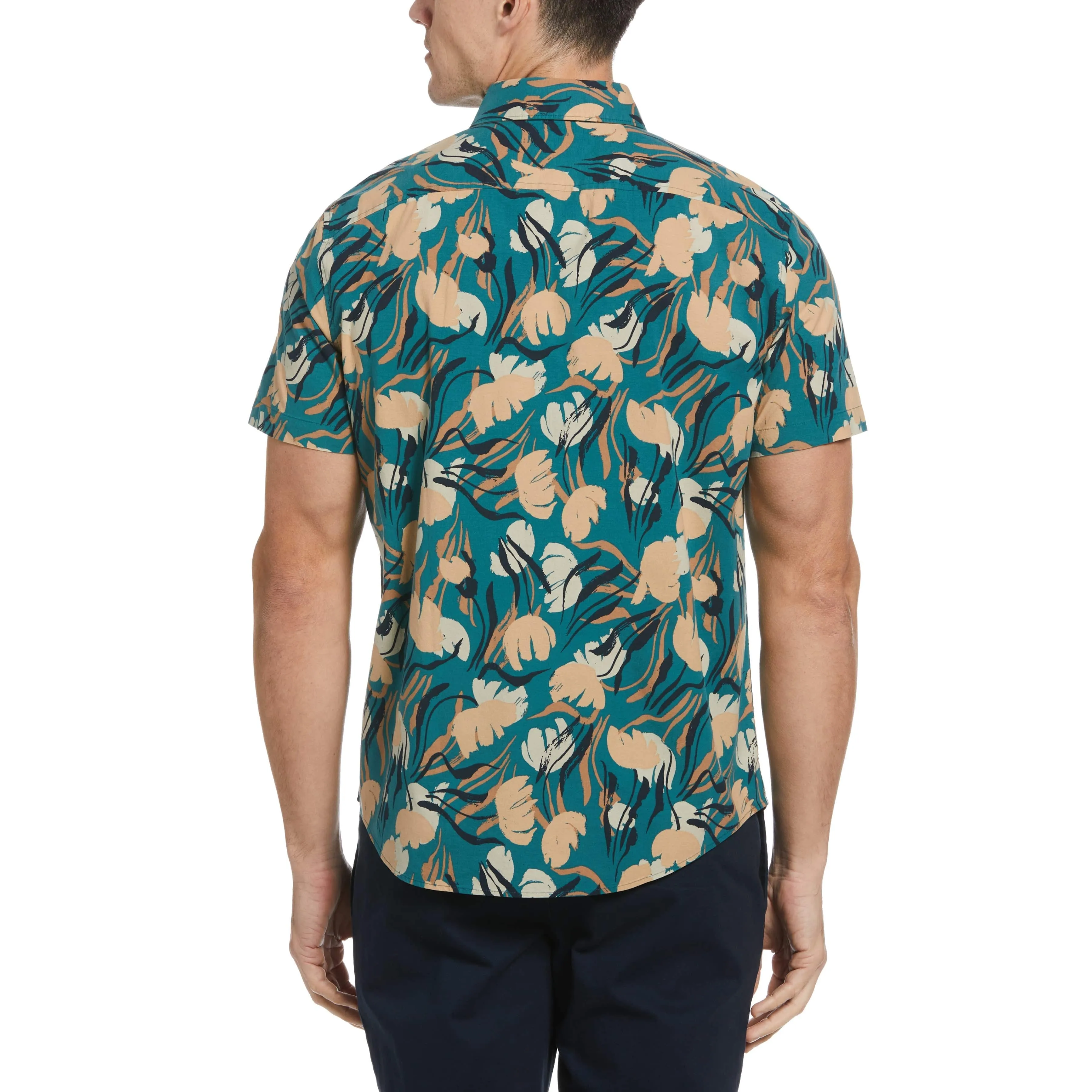 EcoVero™ Blend Painted Floral Print Shirt sold by Original Penguin product image thumbnail 3