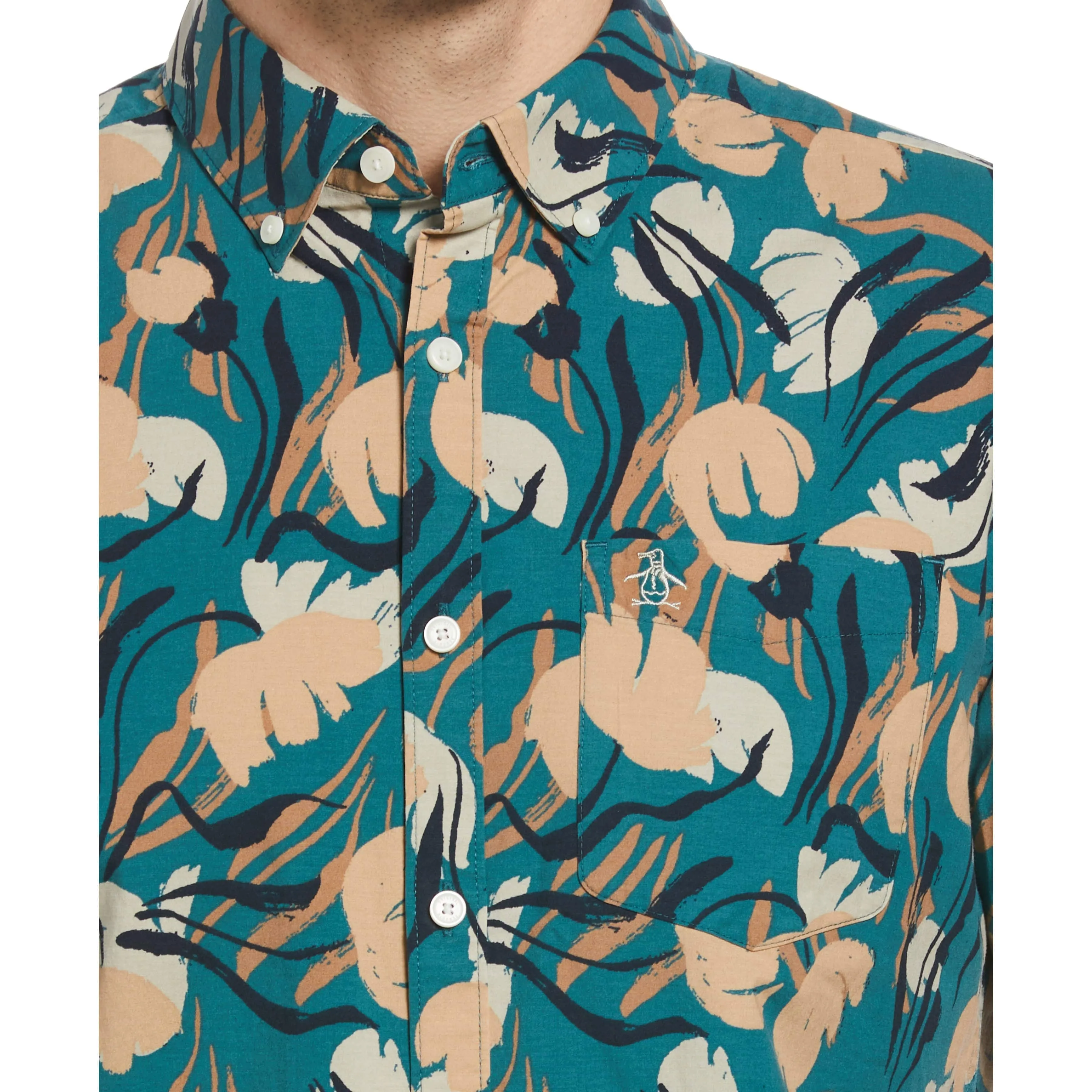 EcoVero™ Blend Painted Floral Print Shirt sold by Original Penguin product image thumbnail 4