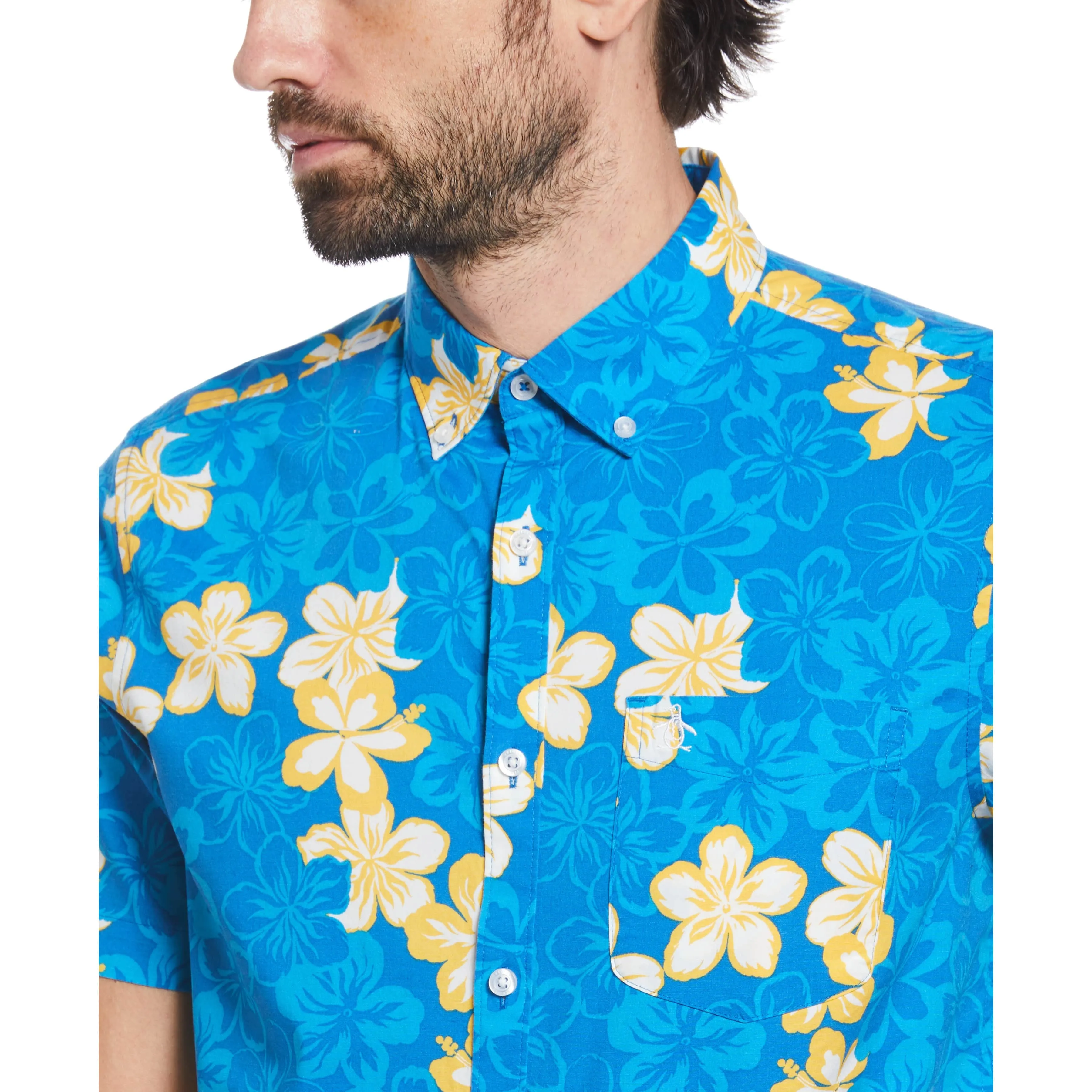 Poplin Allover Hibiscus Print Shirt sold by Original Penguin product image thumbnail 3
