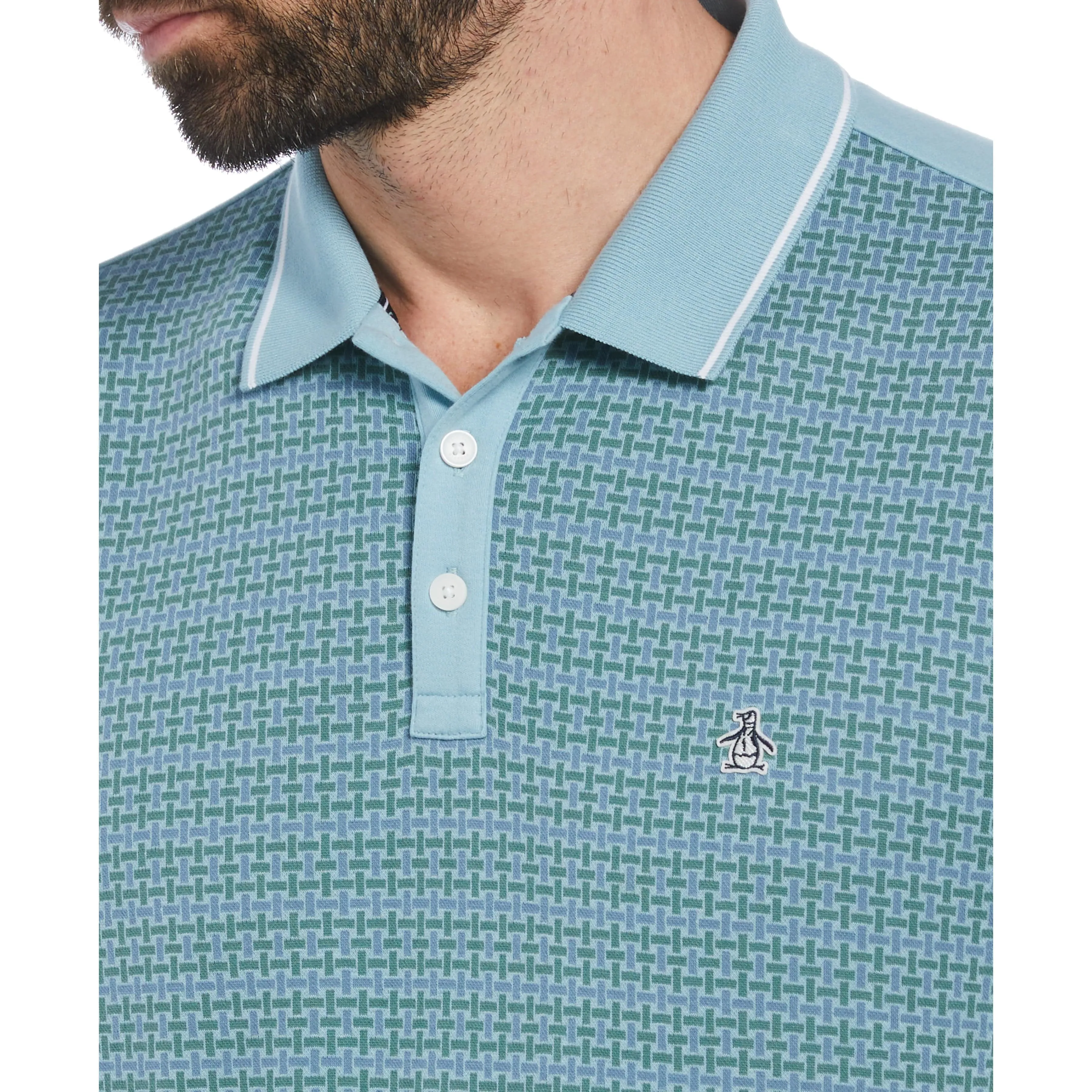 Jacquard Front Basket weave Pattern Polo sold by Original Penguin product image thumbnail 3