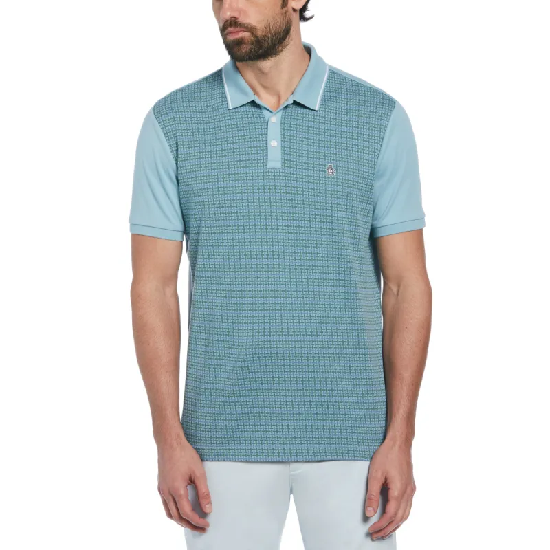 Jacquard Front Basket weave Pattern Polo sold by Original Penguin