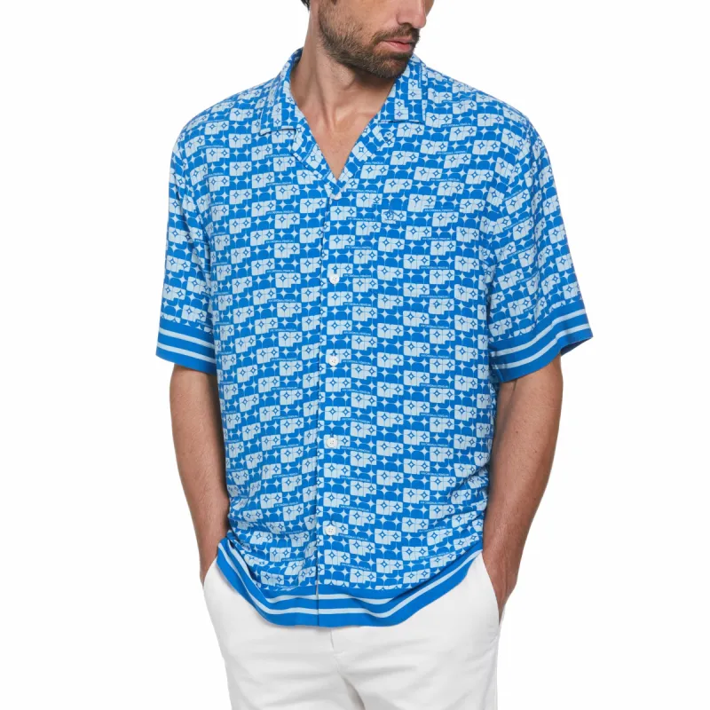 Ecovero™ Geometric Print Shirt sold by Original Penguin