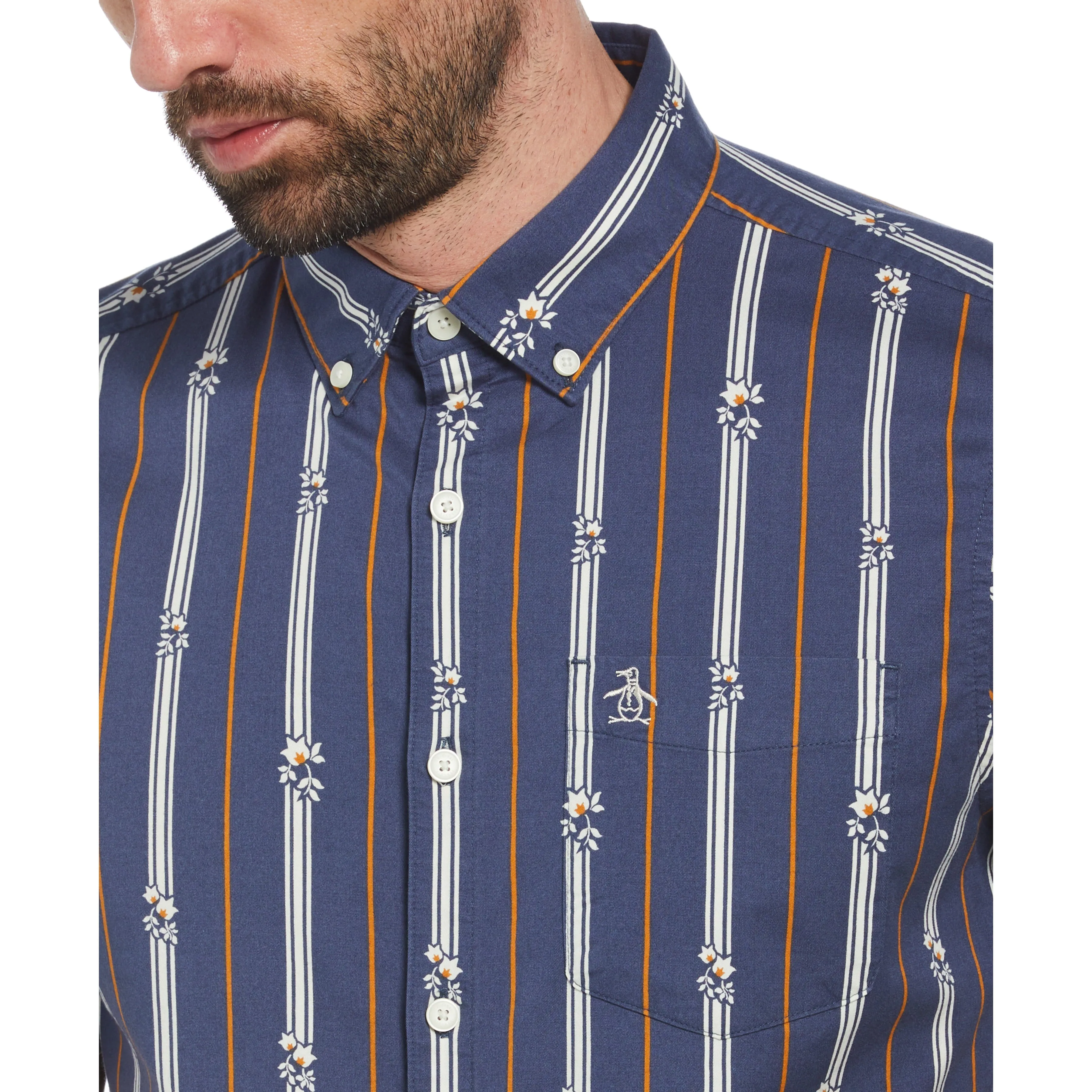 EcoVero™ Blend Vertical Stripe Shirt sold by Original Penguin product image thumbnail 3
