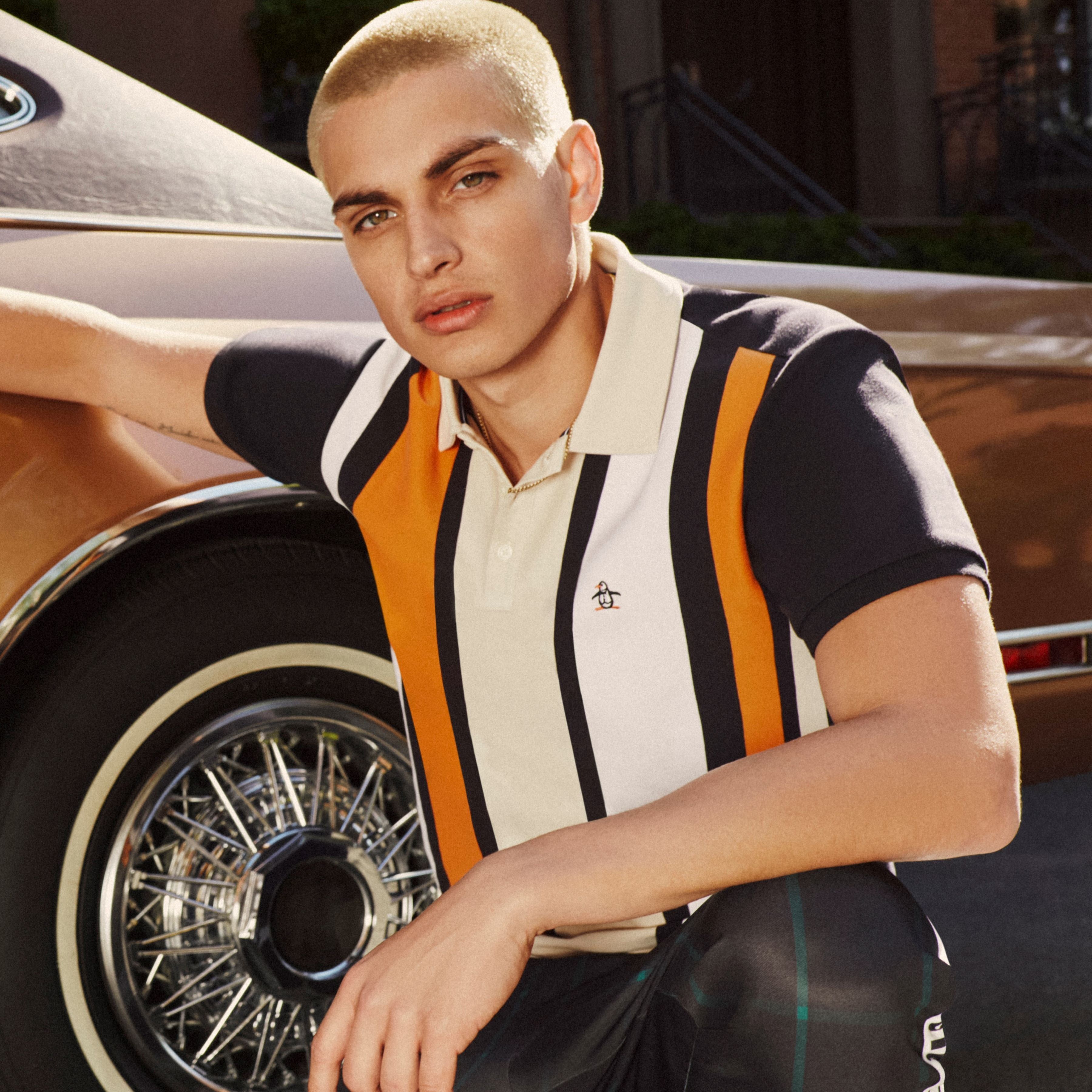 Cotton Interlock Vertical Stripe Polo sold by Original Penguin product image thumbnail 2