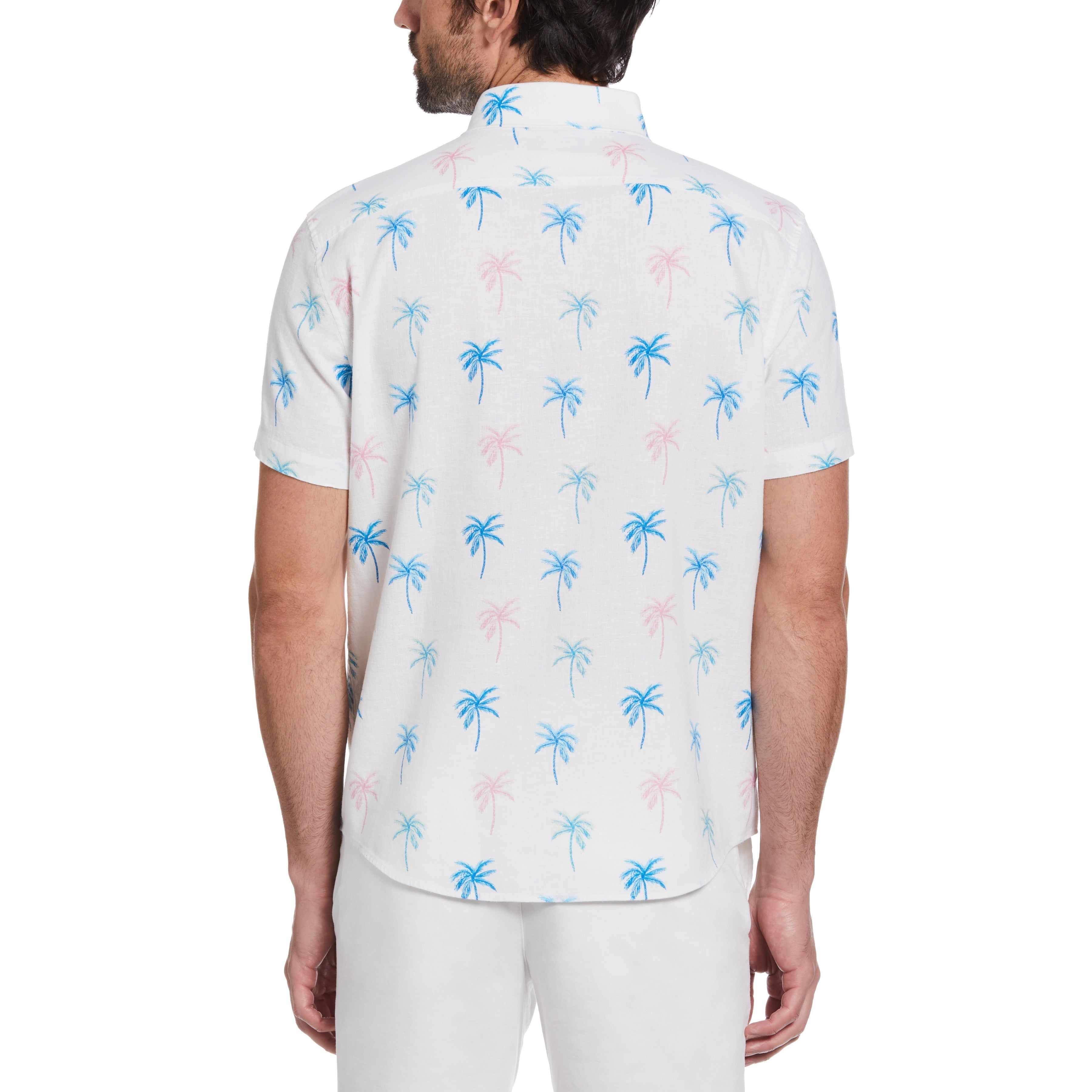 Palm Tree Print Linen Blend Shirt sold by Original Penguin product image thumbnail 2