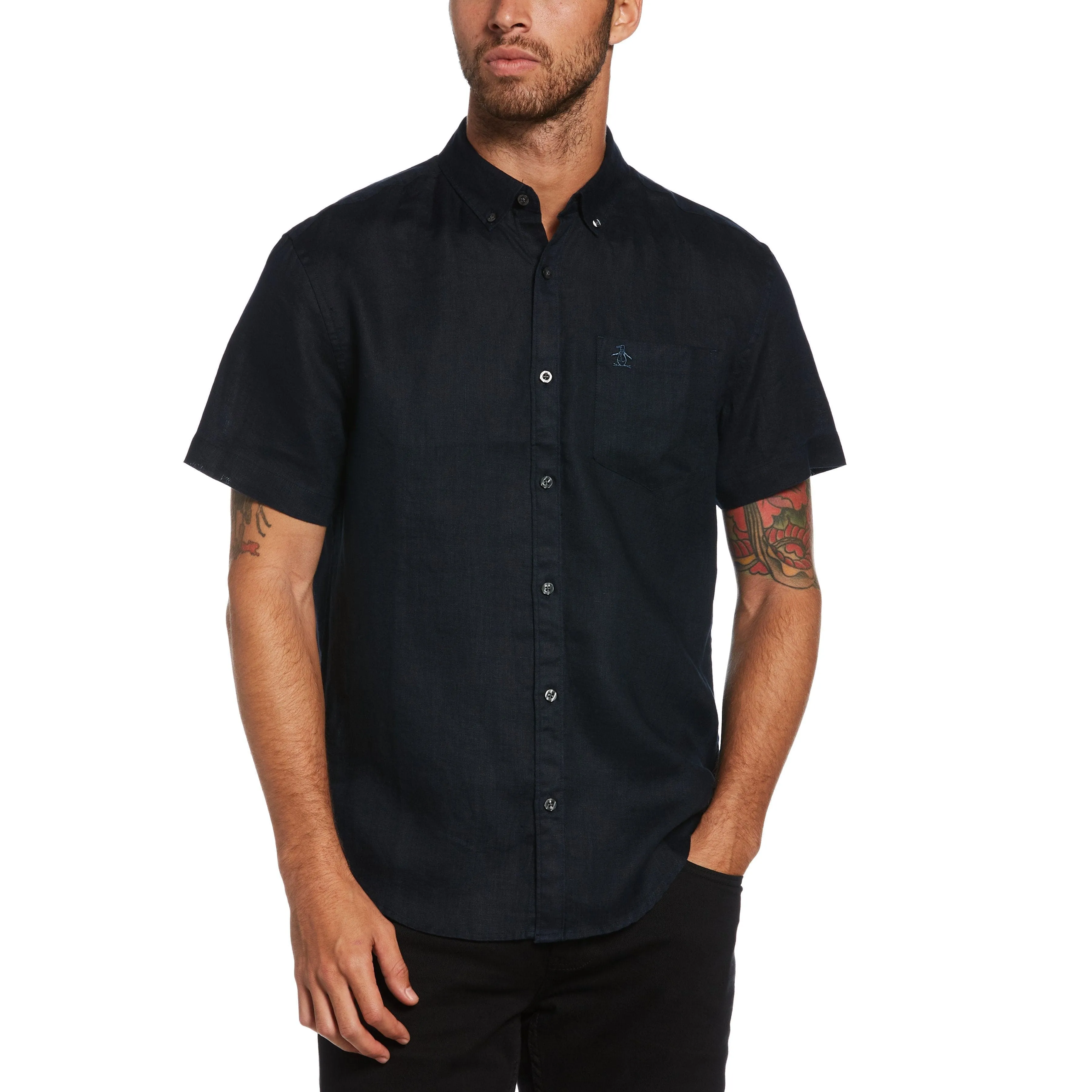Short Sleeve Washed Linen Shirt sold by Original Penguin product image thumbnail 3