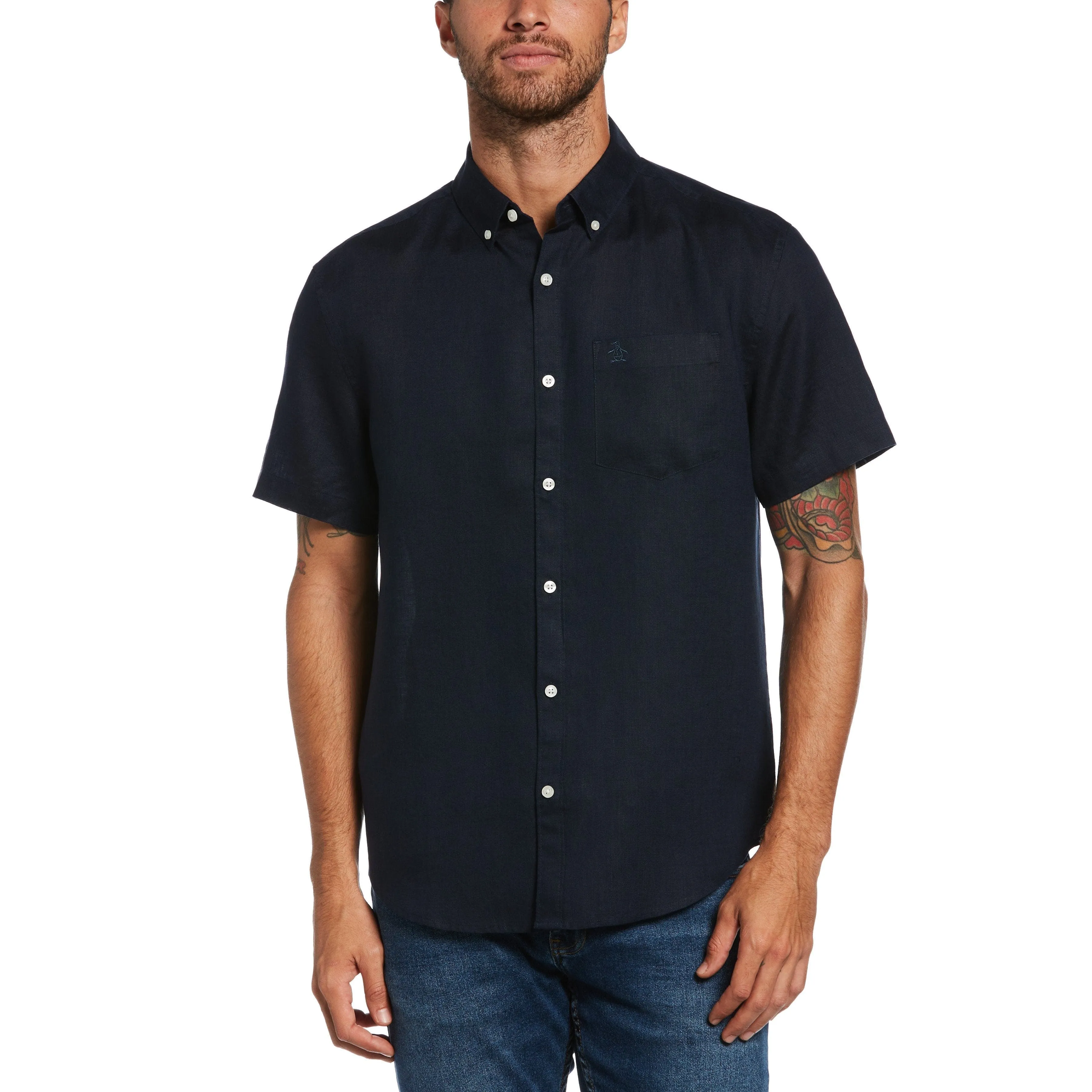 Short Sleeve Washed Linen Shirt sold by Original Penguin