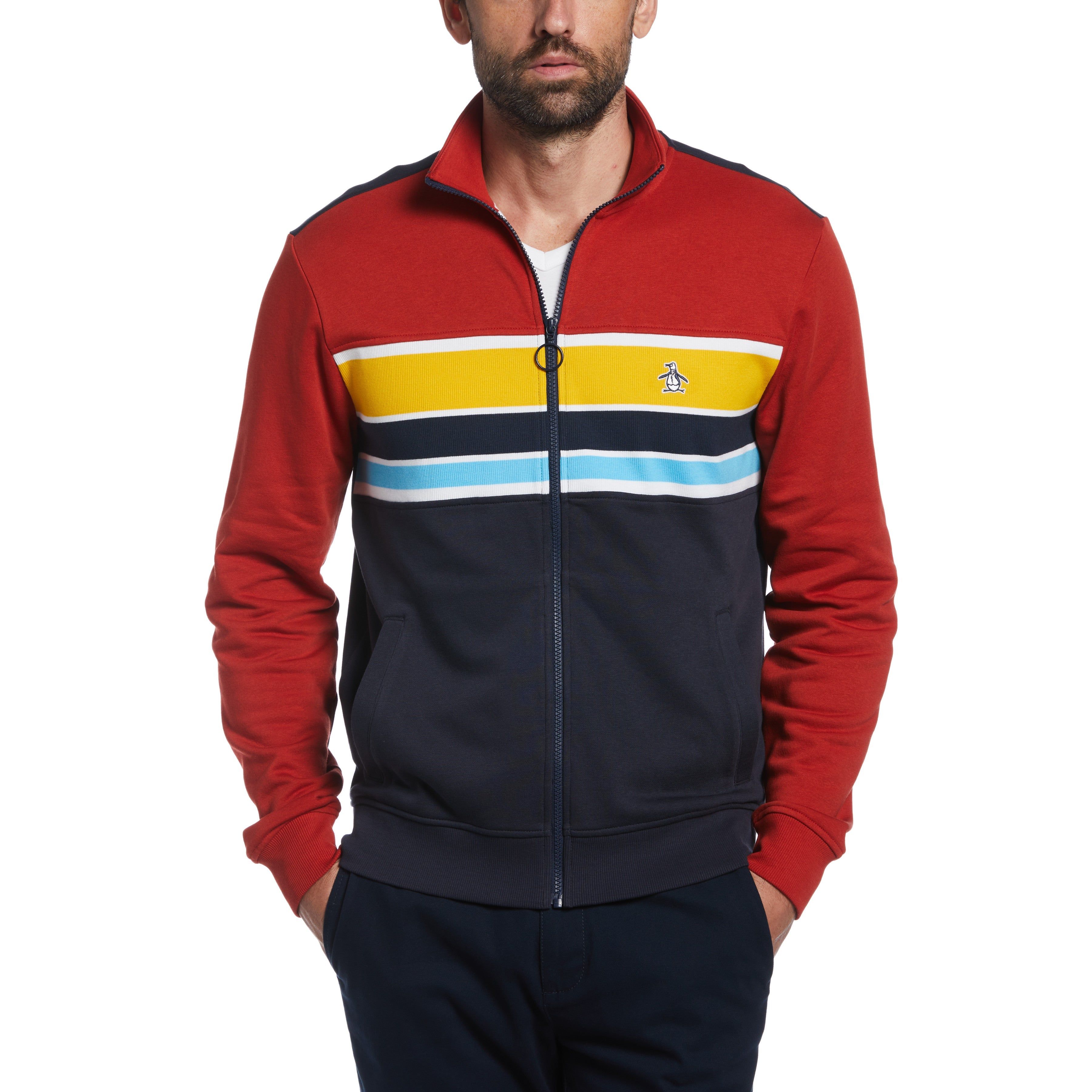 Colorblock Stripe Track Jacket sold by Original Penguin