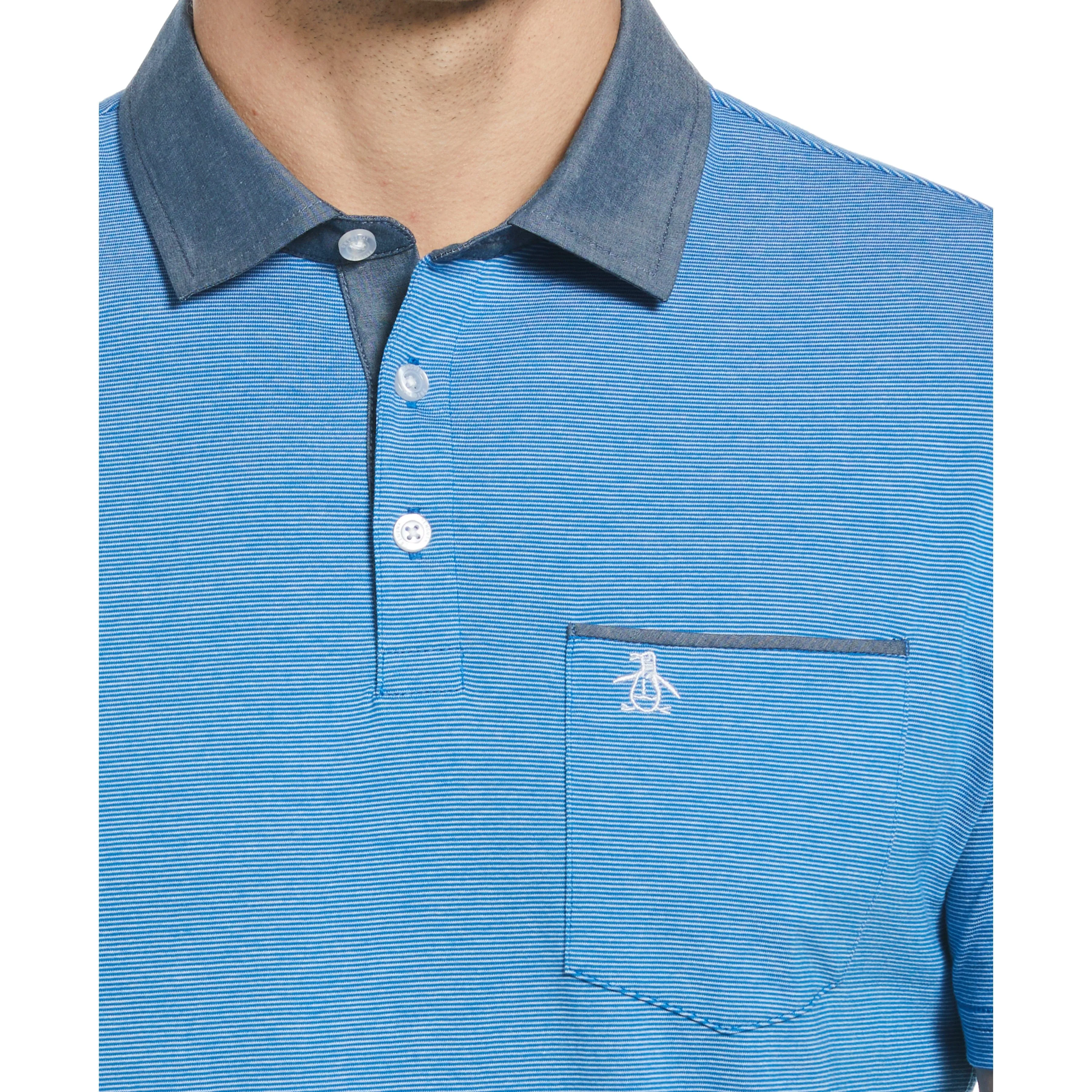 Stripe Chambray Collar Polo sold by Original Penguin product image thumbnail 3