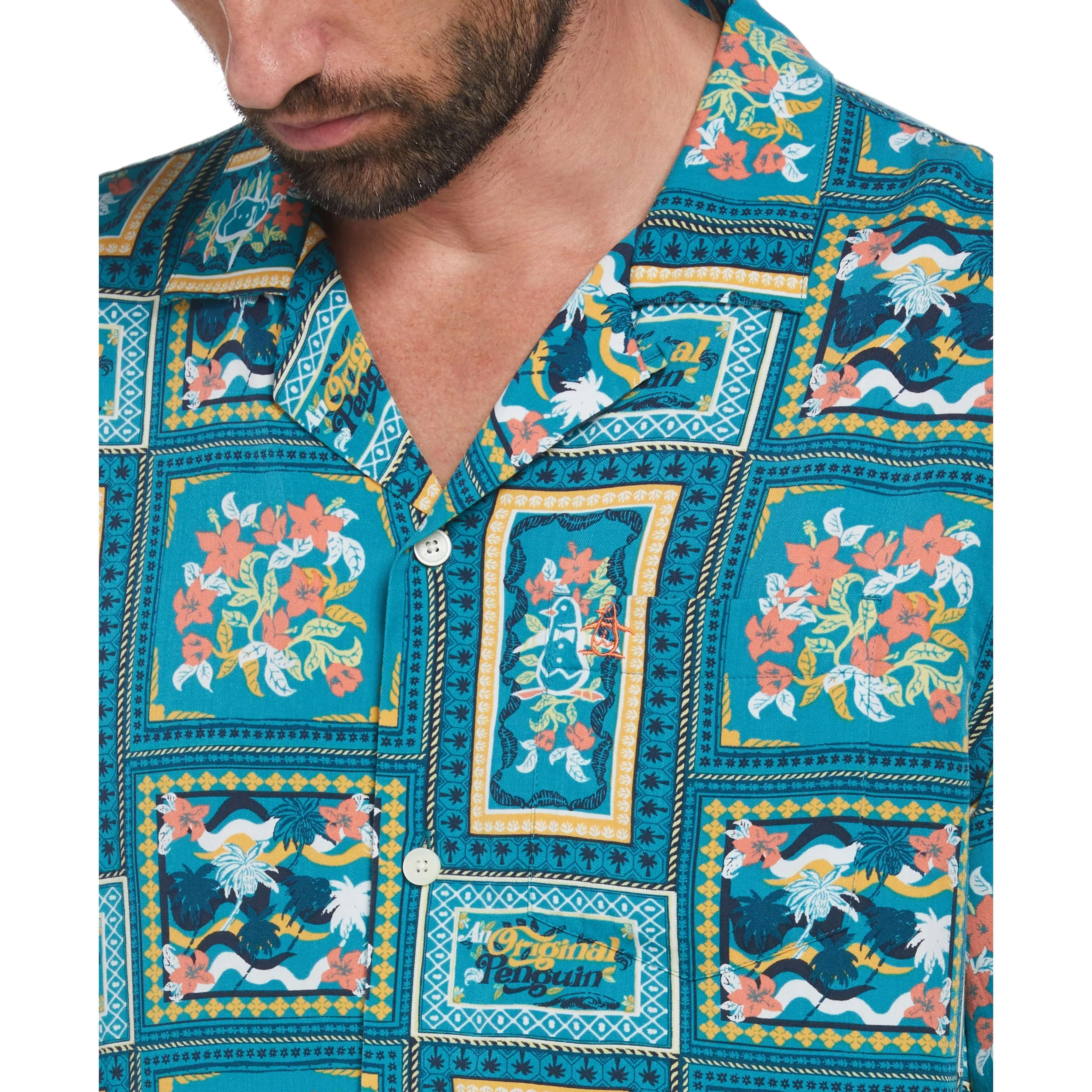 Ecovero™ Floral Tile Print Shirt sold by Original Penguin product image thumbnail 3