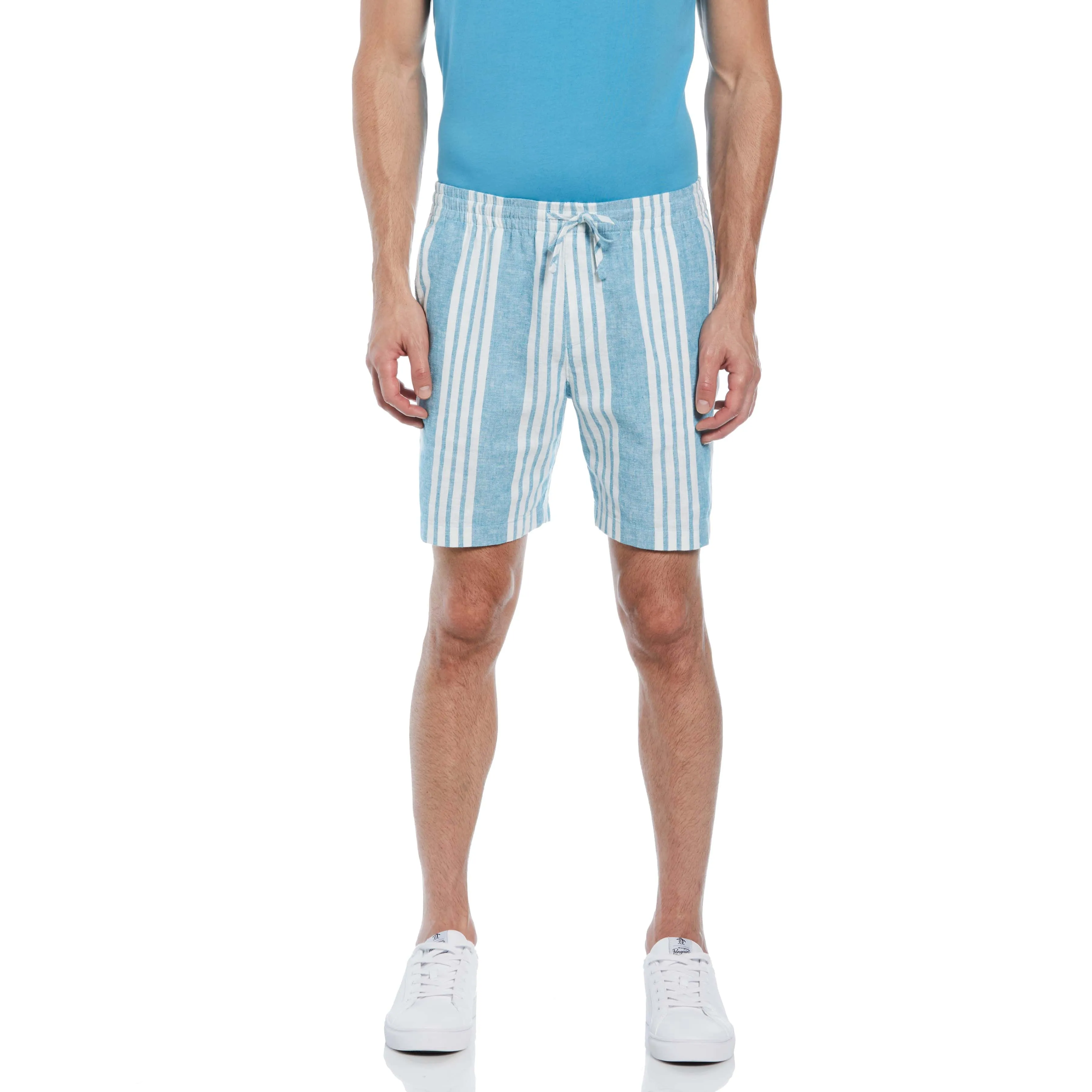 Linen Blend Vertical Stripe Print Short sold by Original Penguin