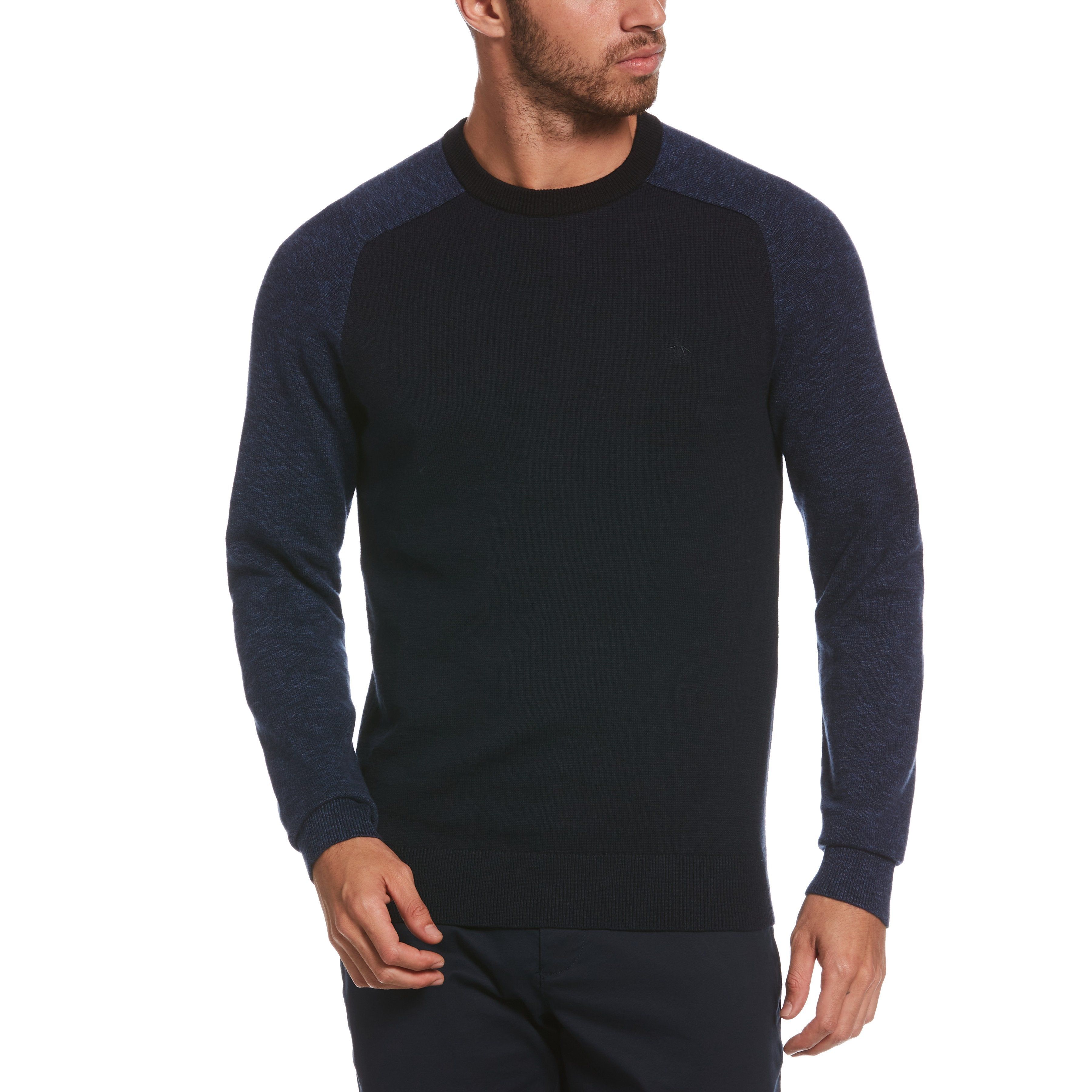 Wool Blend Color Block Sweater sold by Original Penguin