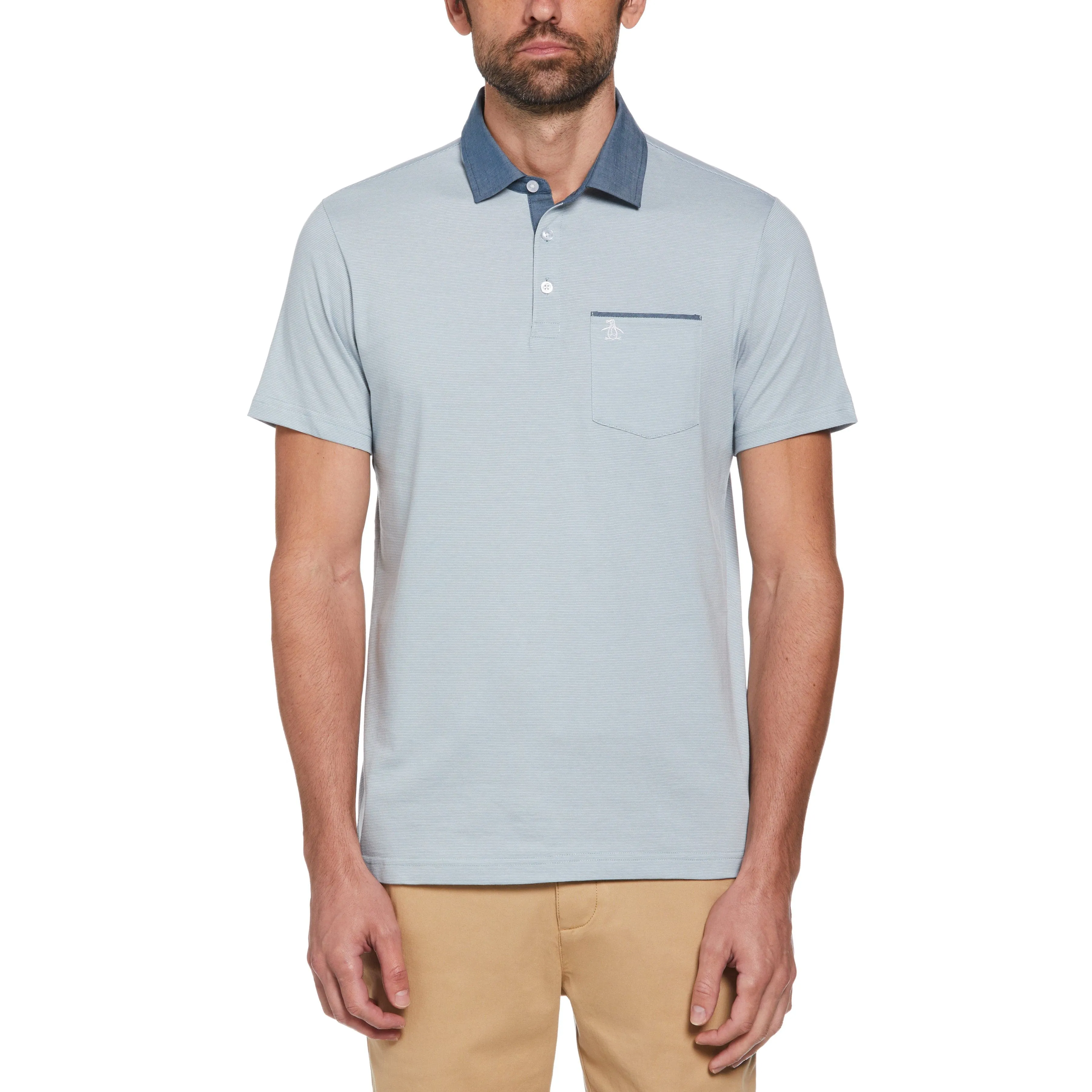 Chambray Stripe Polo sold by Original Penguin