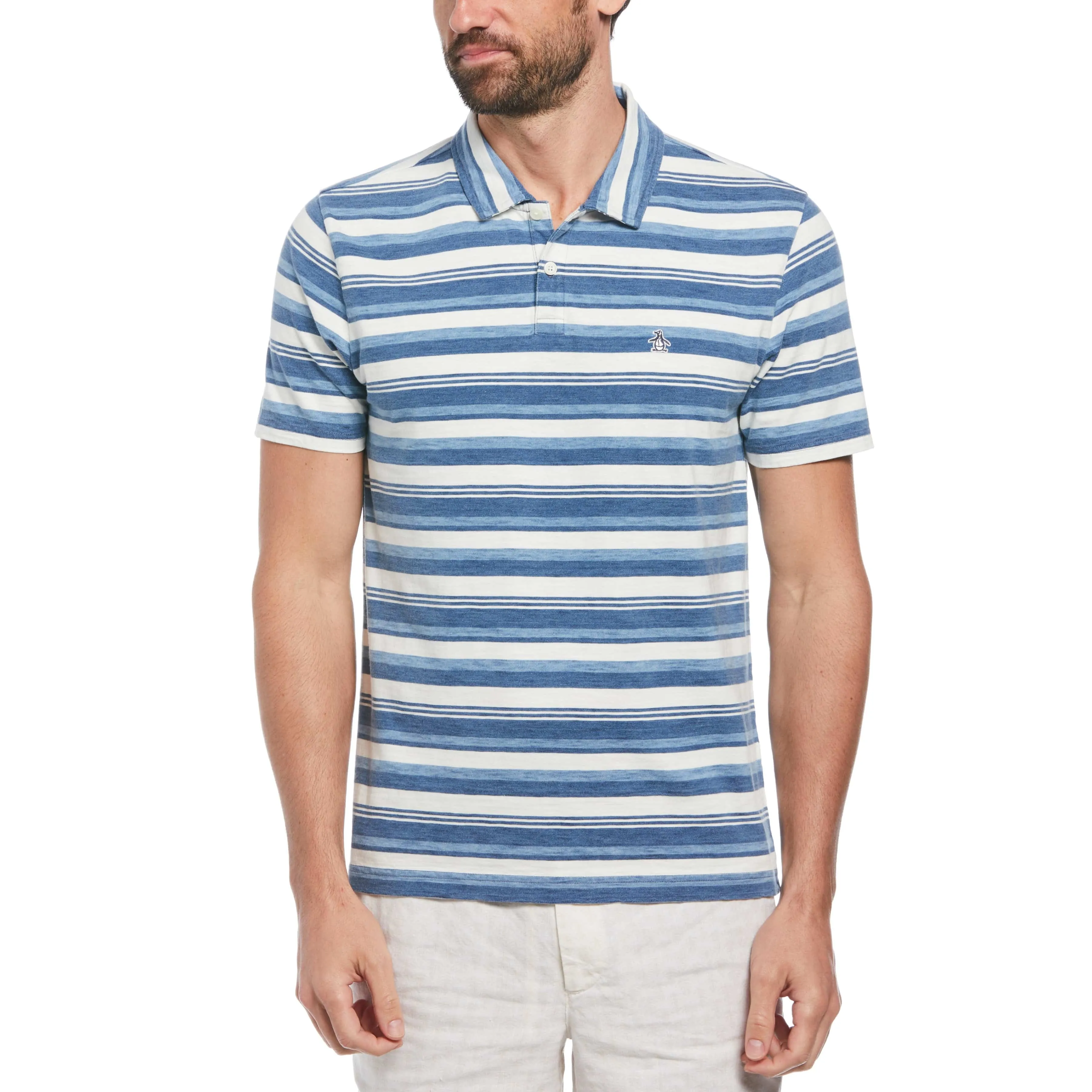 Cotton Jersey Indigo Striped Polo sold by Original Penguin