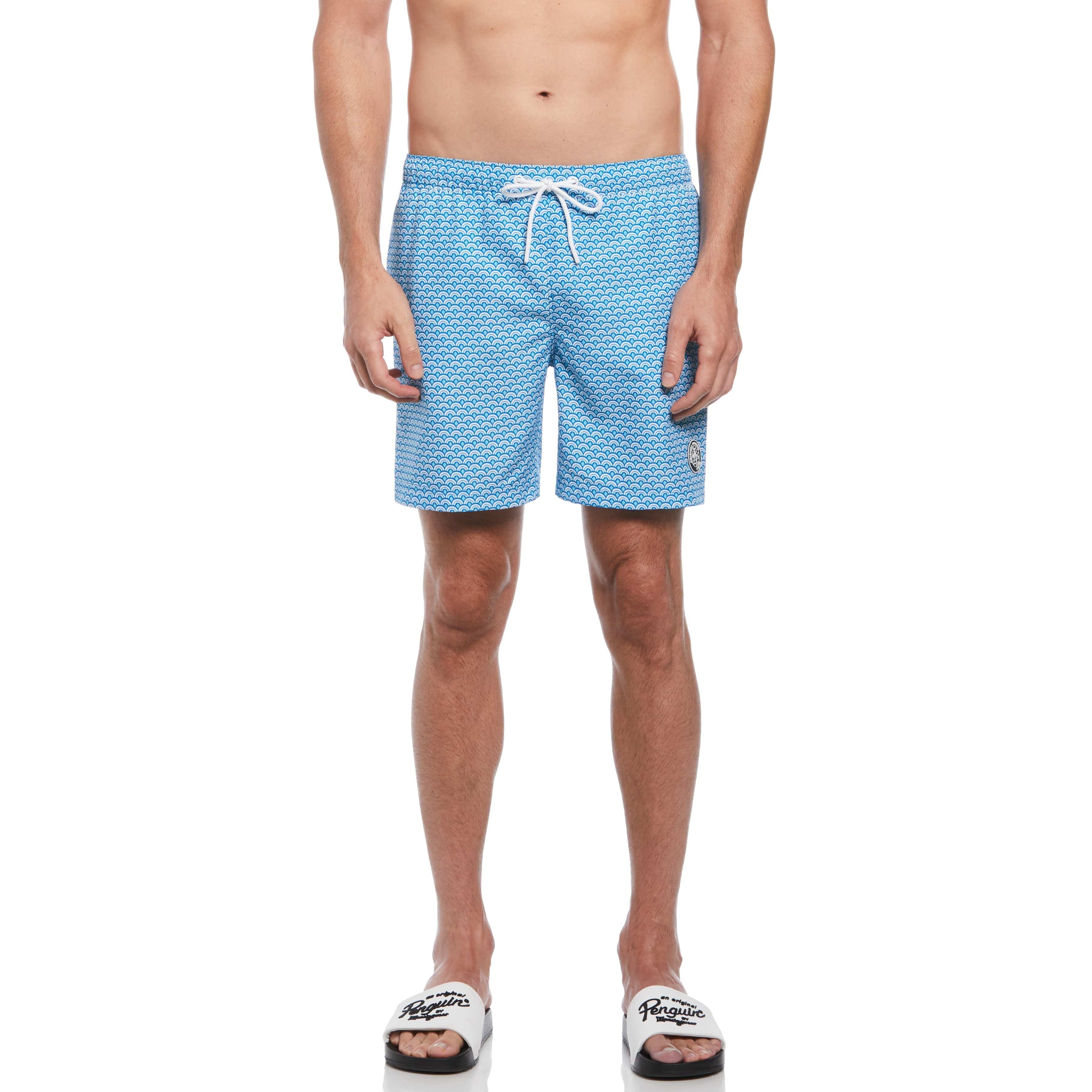 Geo Wave Print Swim Shorts sold by Original Penguin