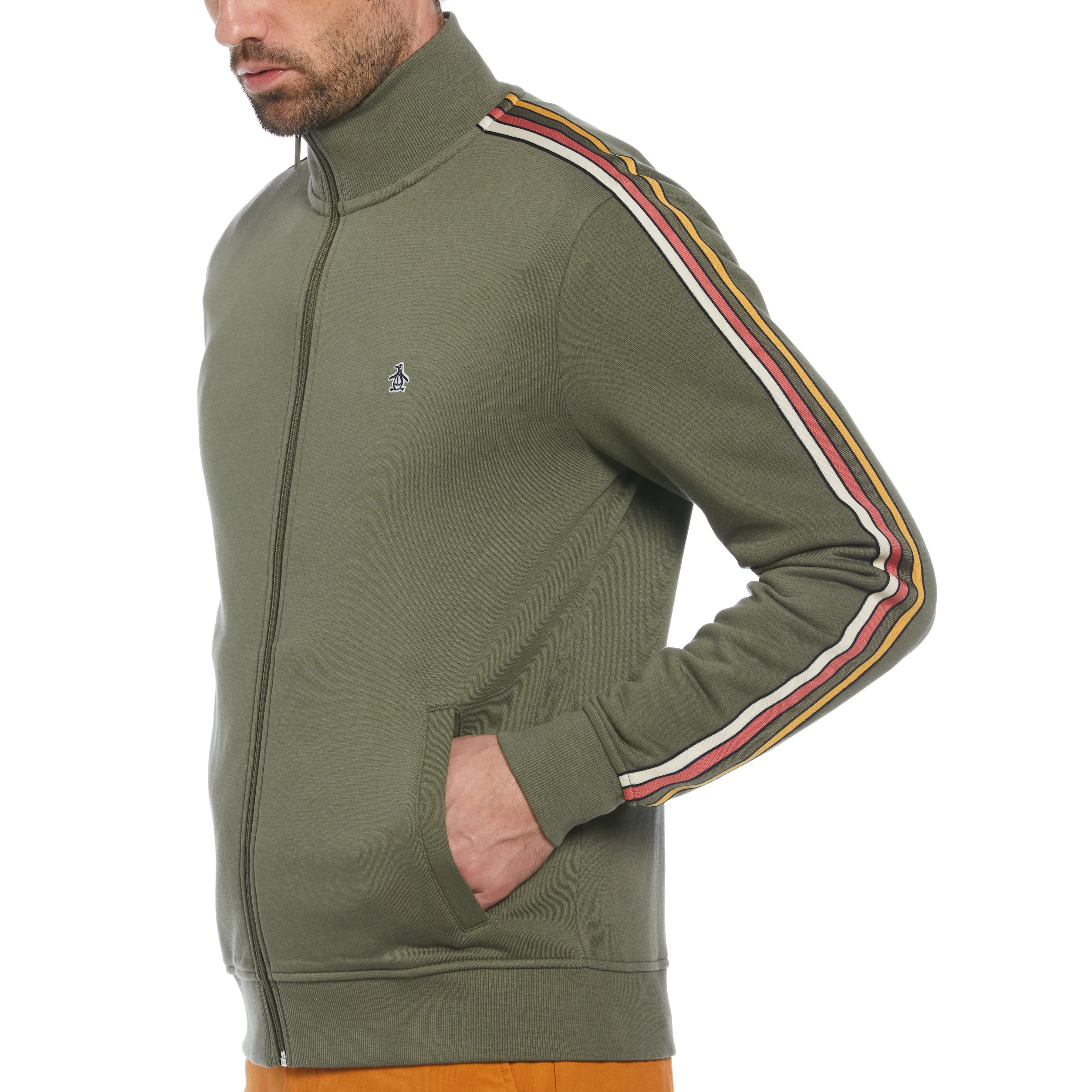 Stripe Tape Fleece Track Jacket sold by Original Penguin product image thumbnail 3
