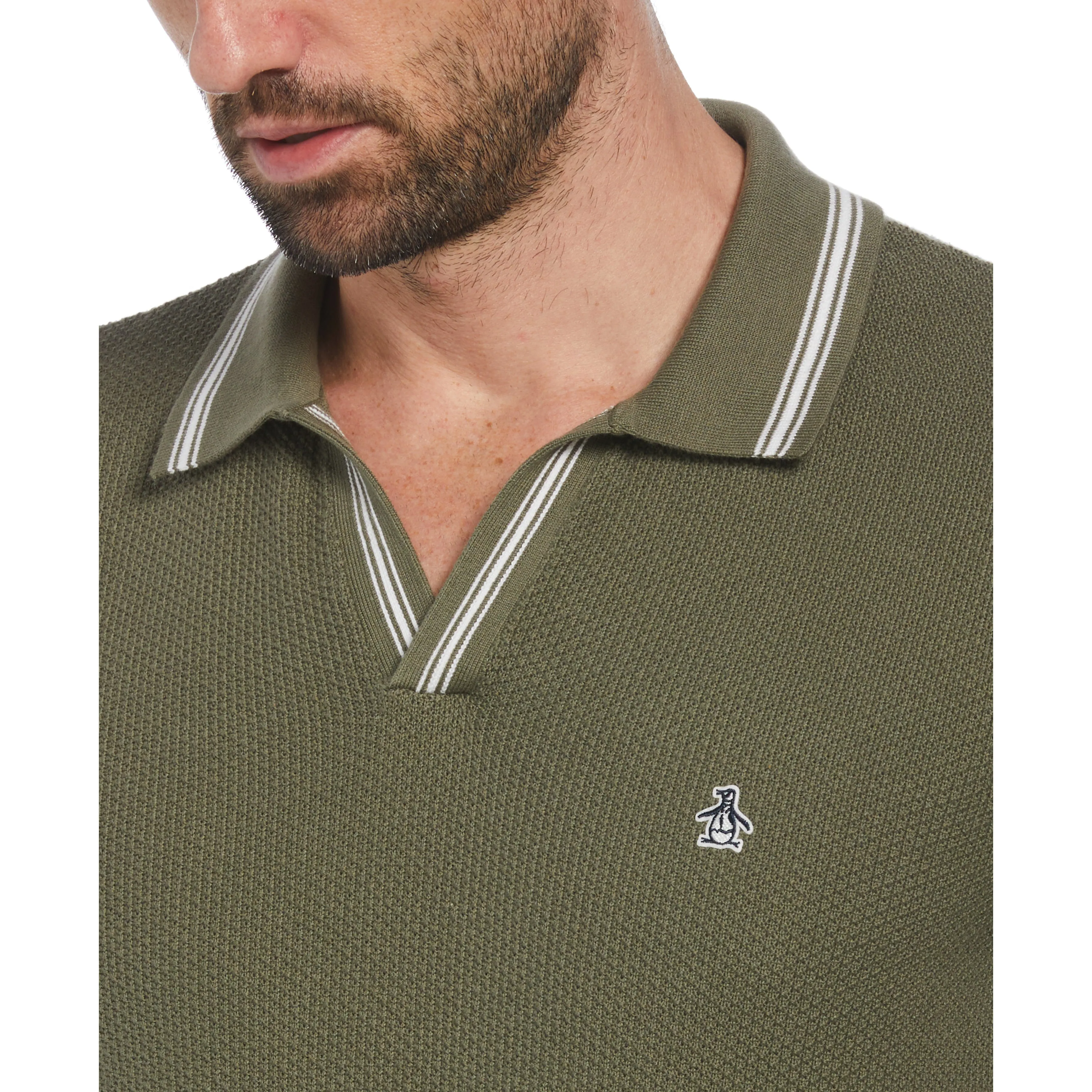 Textured Johnny Collar Sweater Polo sold by Original Penguin product image thumbnail 3