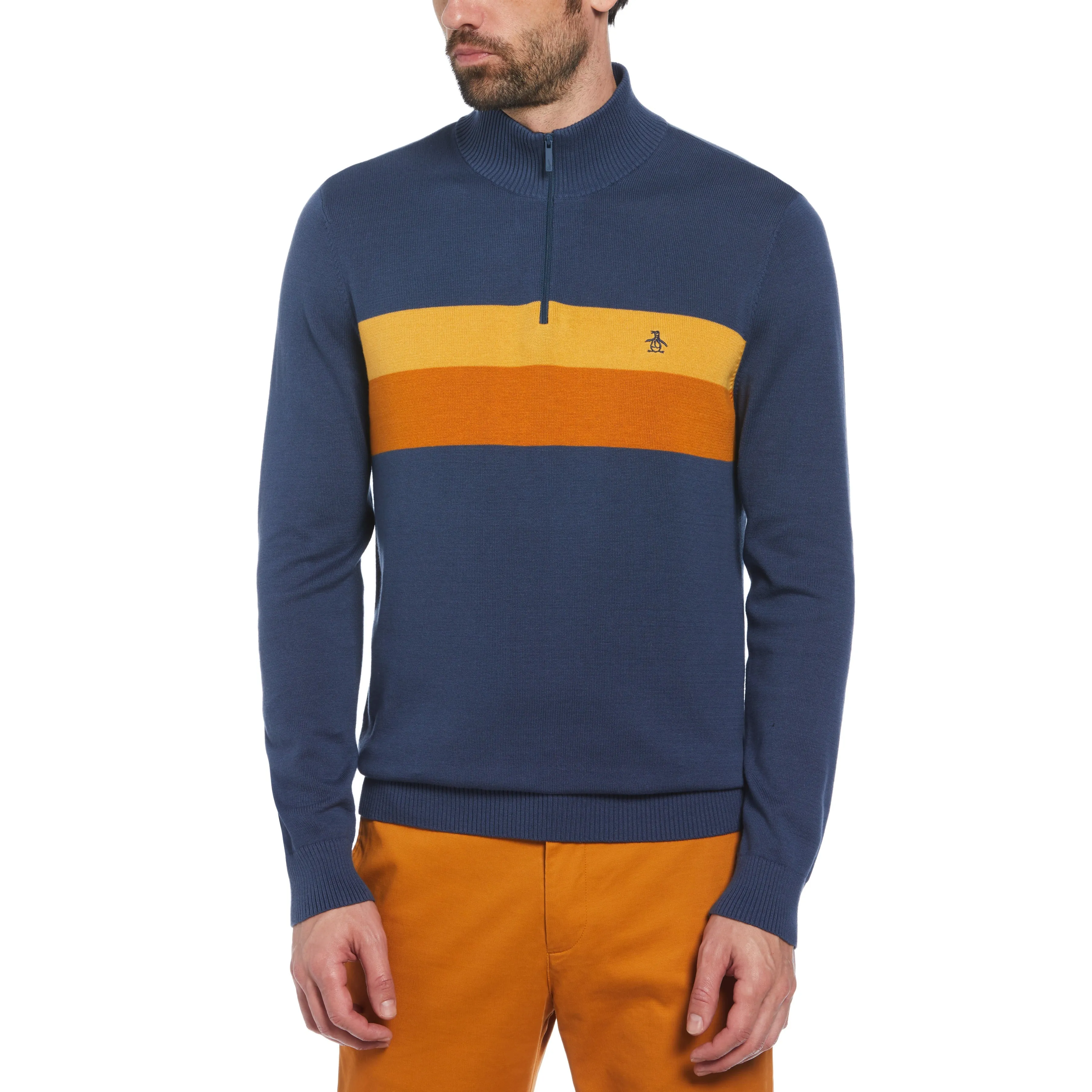 Color Block 1/4 Zip Sweater sold by Original Penguin