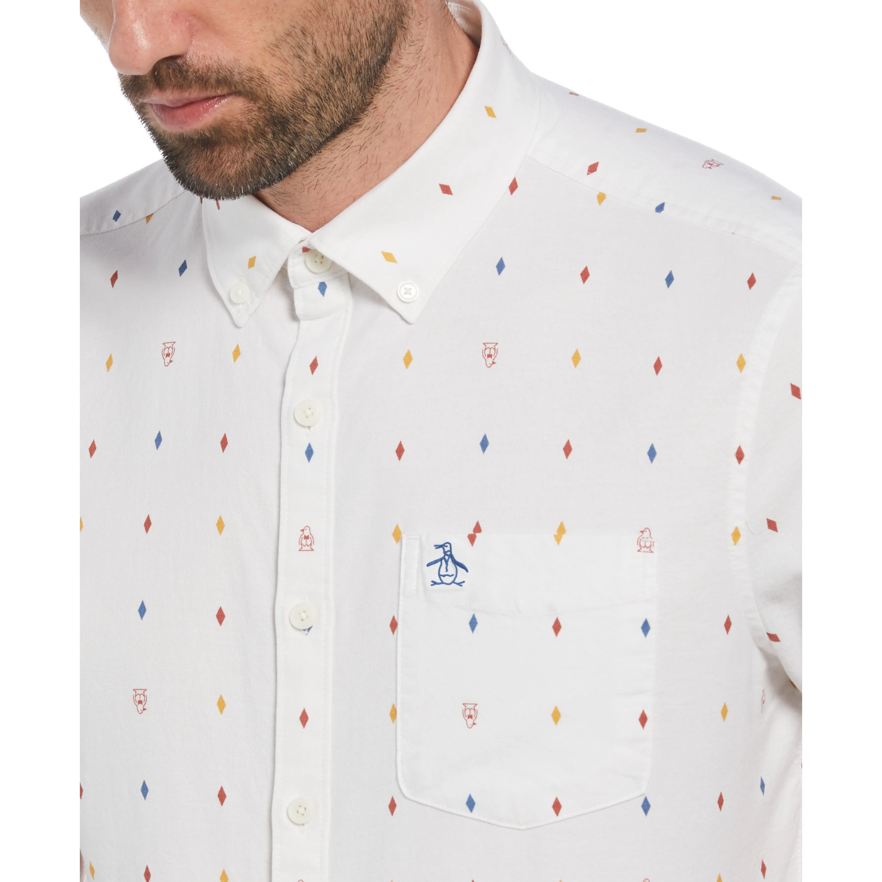 EcoVero™ Blend Diamond Pete Print Shirt sold by Original Penguin product image thumbnail 3