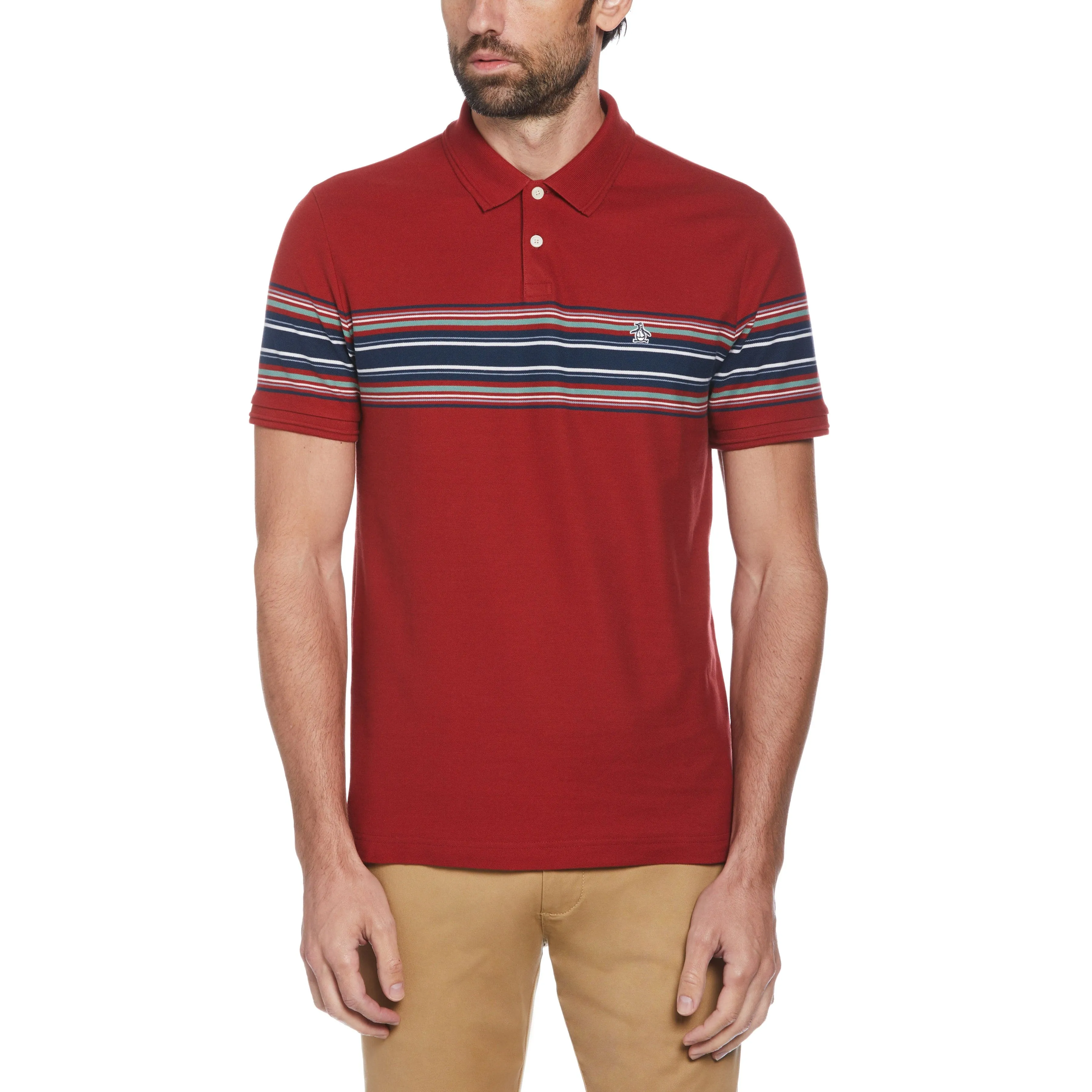 Cotton Pique Chest Stripe Polo sold by Original Penguin